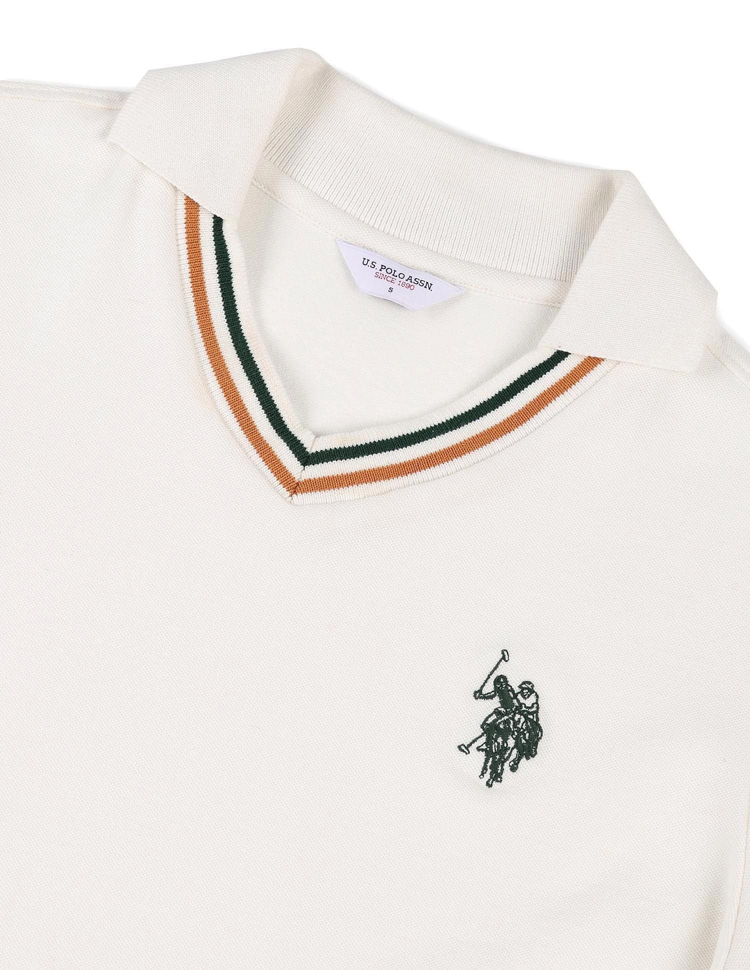 Regular Fit Solid Polo Shirt Off White - U.S. POLO ASSN. | Large