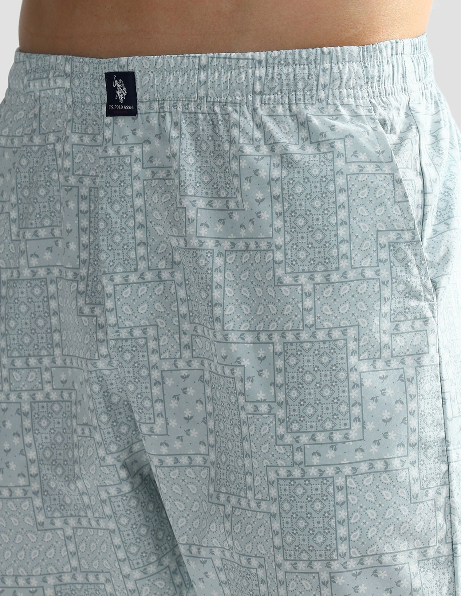 Mid Rise Printed OELP7 Lounge Track Pants - Pack Of 1 Sterling Blue - U.S. POLO ASSN. | Large