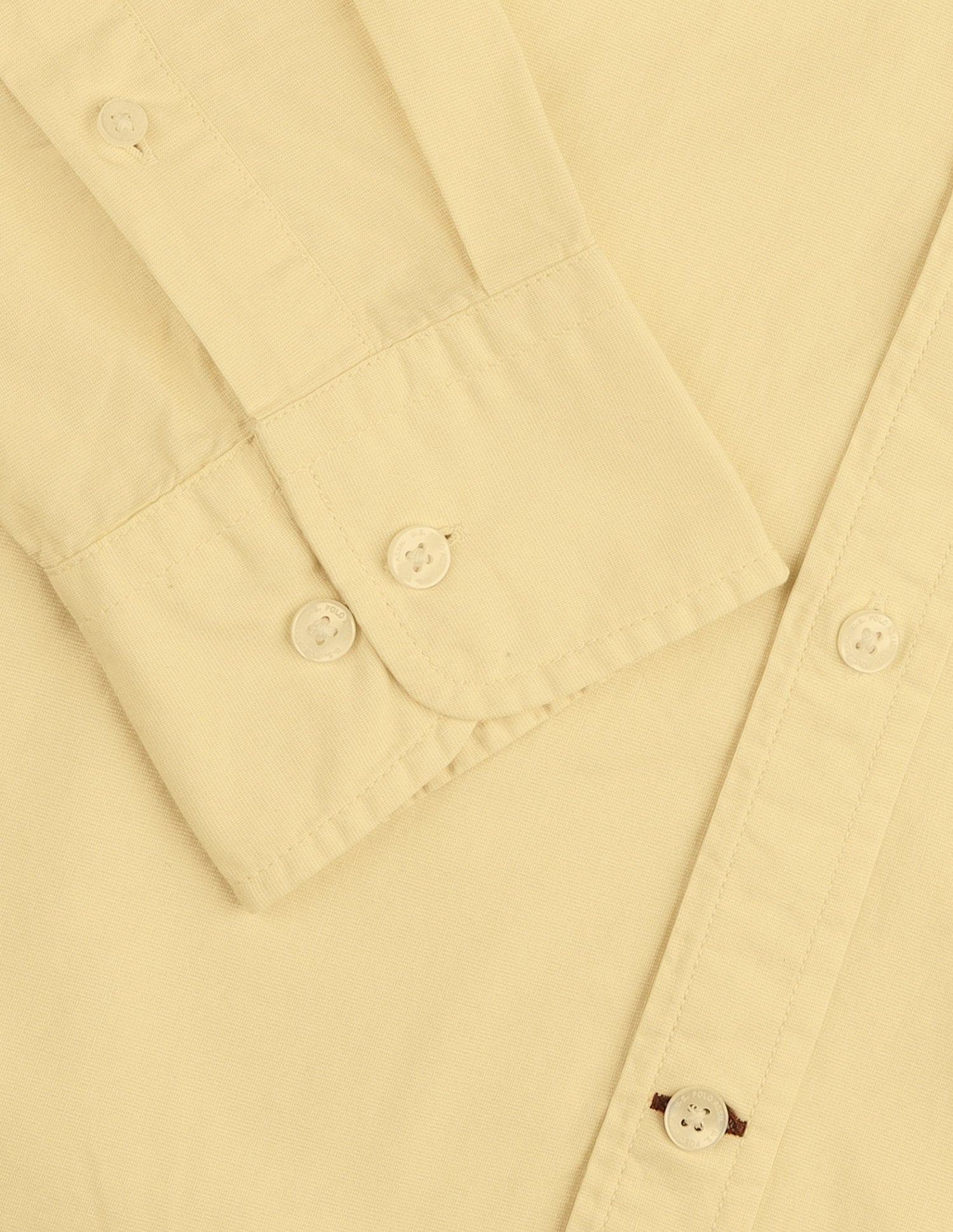 Tailored Fit Solid Shirt Light Yellow - U.S. Polo Assn. India | Large