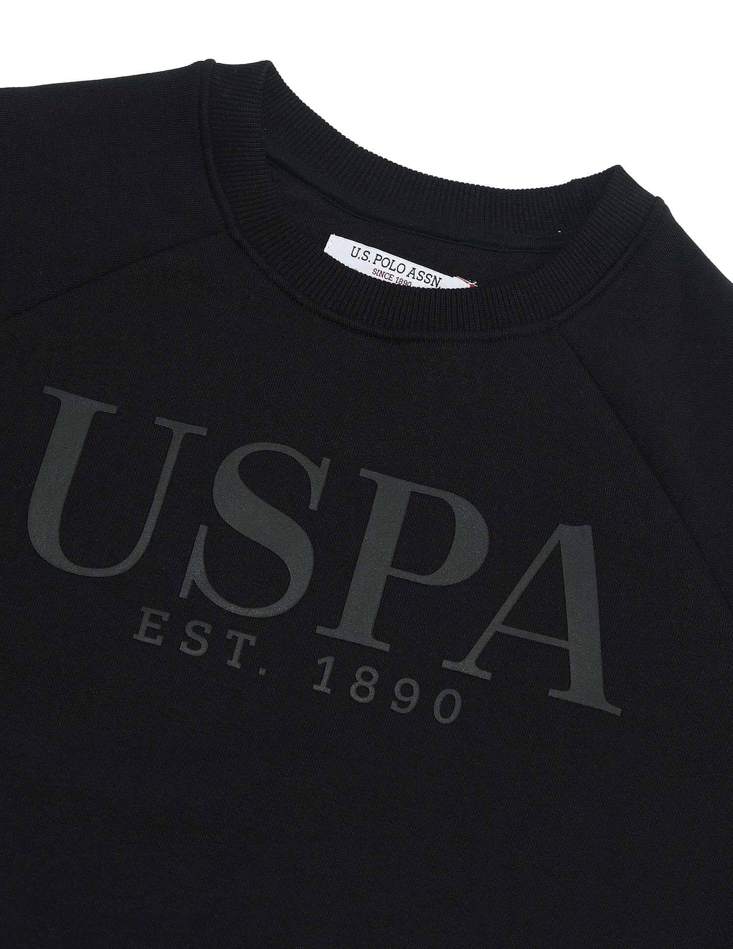 Hd Print Regular Fit Sweatshirt Black - U.S. POLO ASSN. | Large
