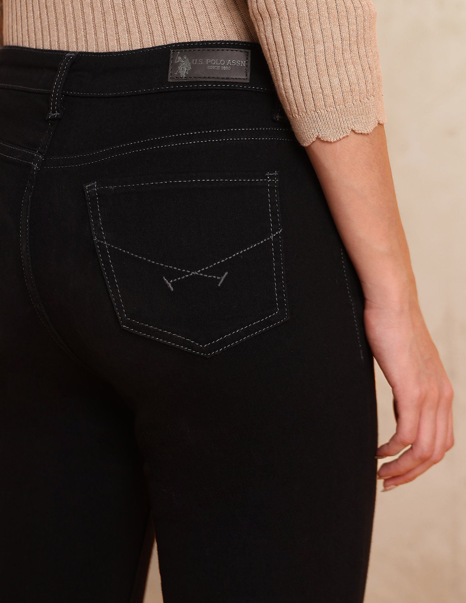 High Rise Flared Fit Jeans Black - U.S. POLO ASSN. | Large