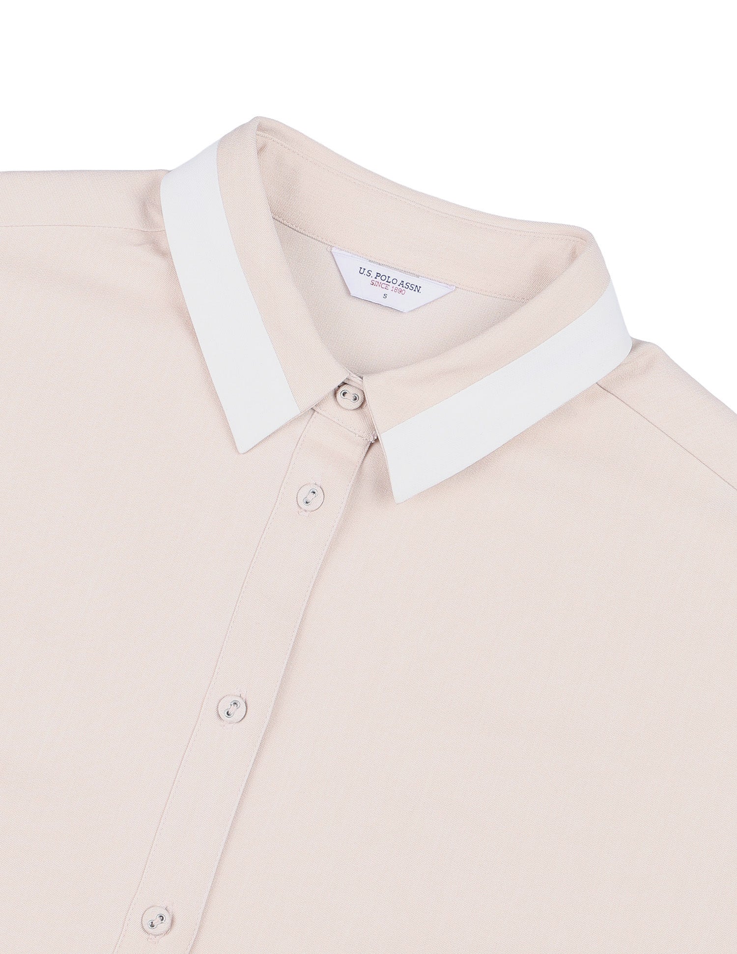 Solid Boxy Fit Shirt Beige - U.S. Polo Assn. India | Large