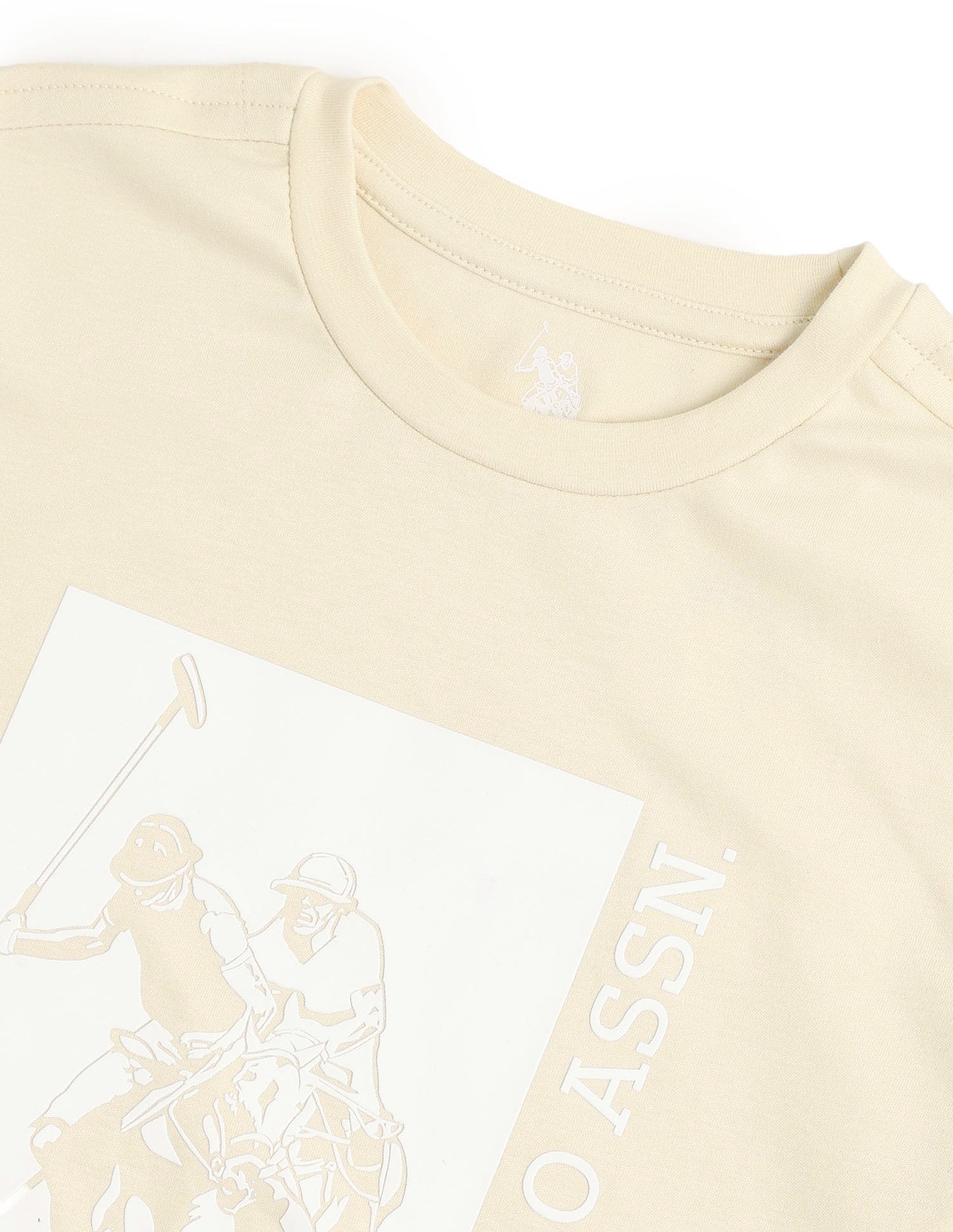 Boys Brand Printed Regular Fit T-Shirt Light Brown - U.S. POLO ASSN. | Large