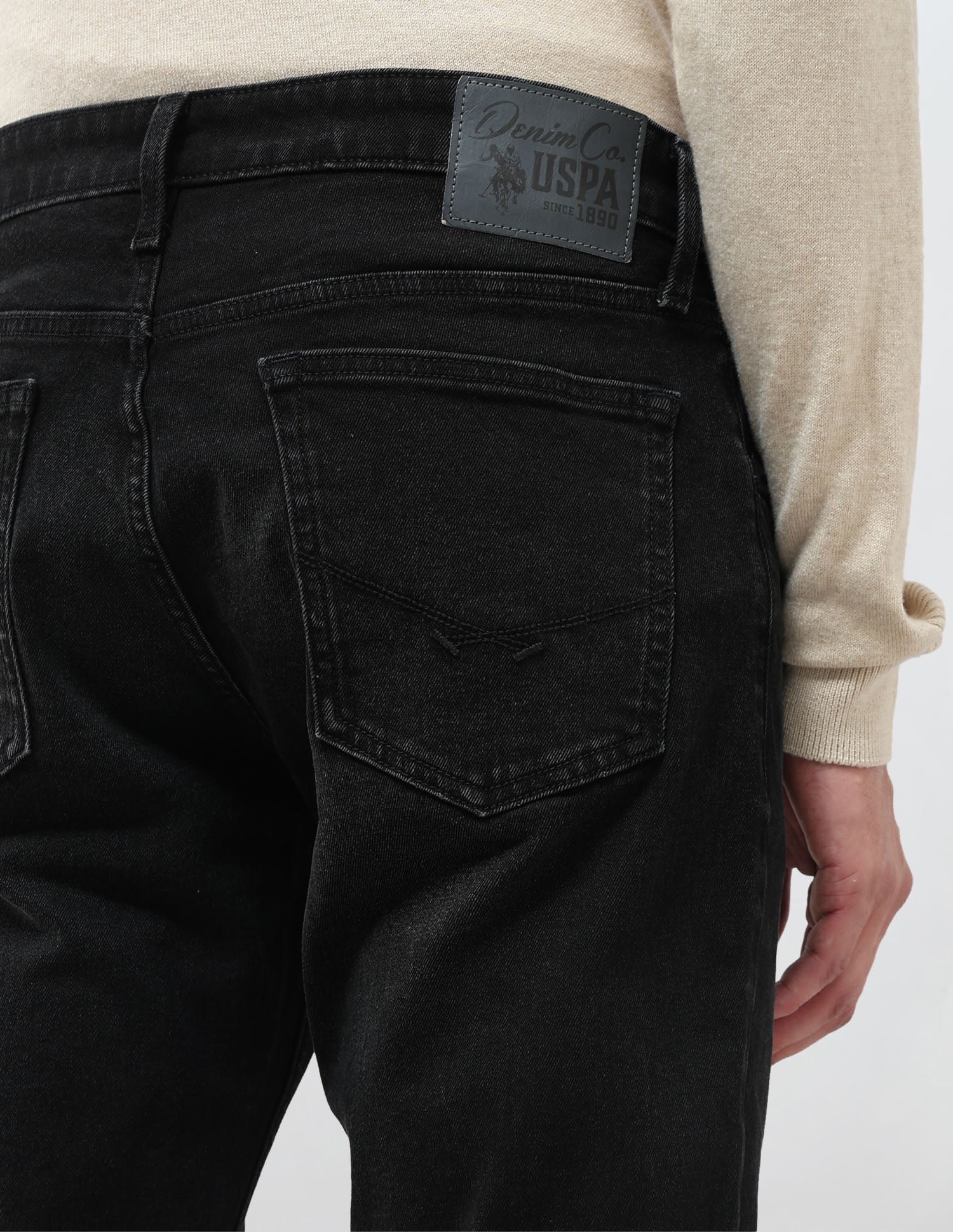 Brandon Slim Tapered Fit Mid Rise Jeans Black - U.S. POLO ASSN. | Large