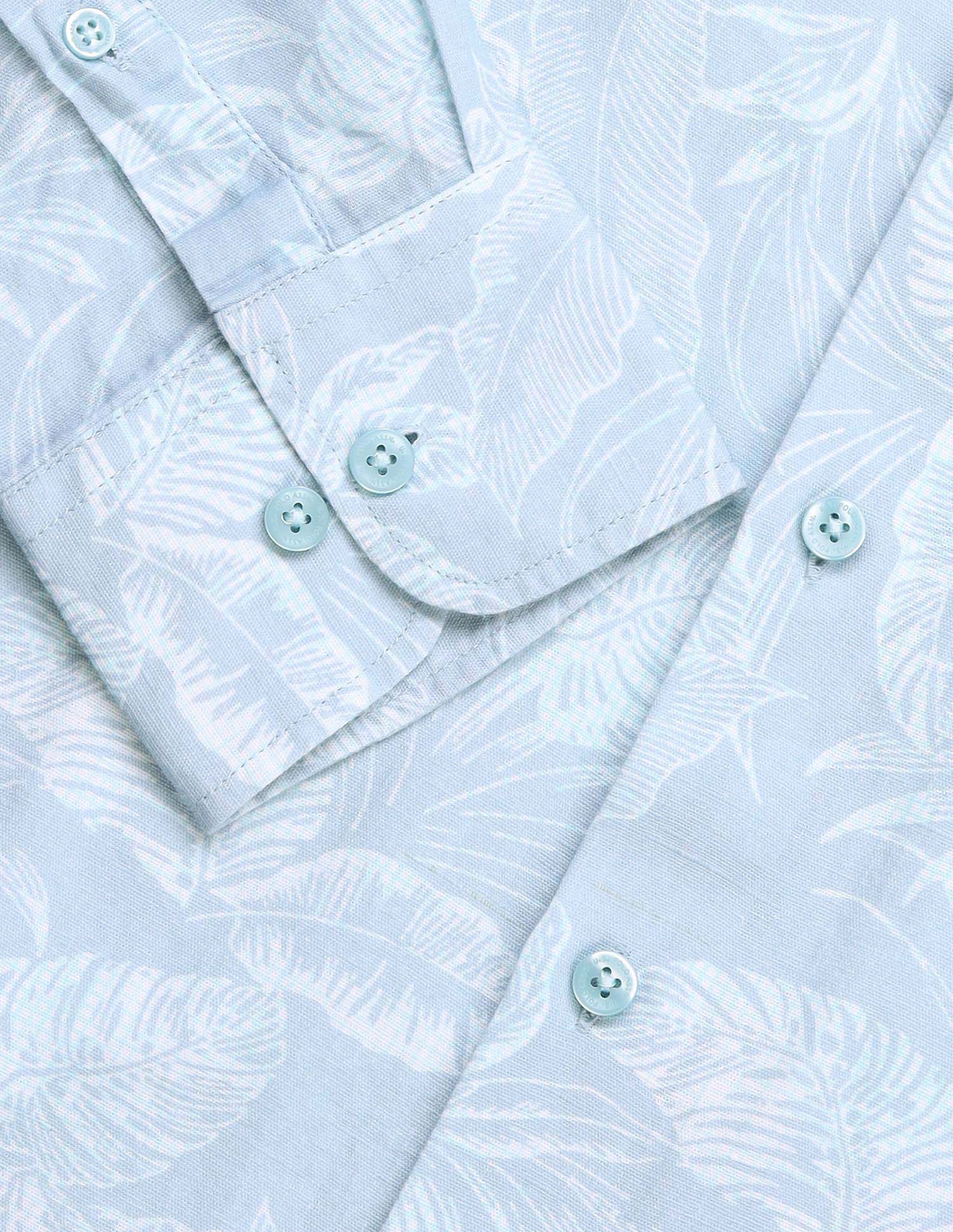 All Over Printed Tailored Fit Shirt Aqua - U.S. Polo Assn. India | Large