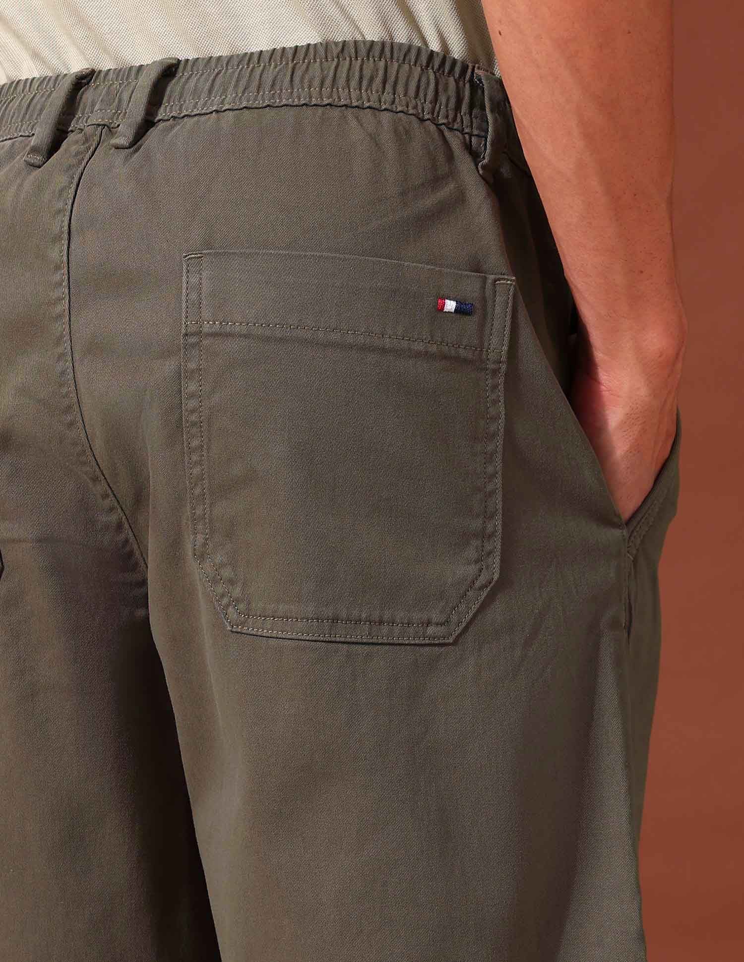 Solid Slim Fit Chino Shorts Olive - U.S. Polo Assn. India | Large