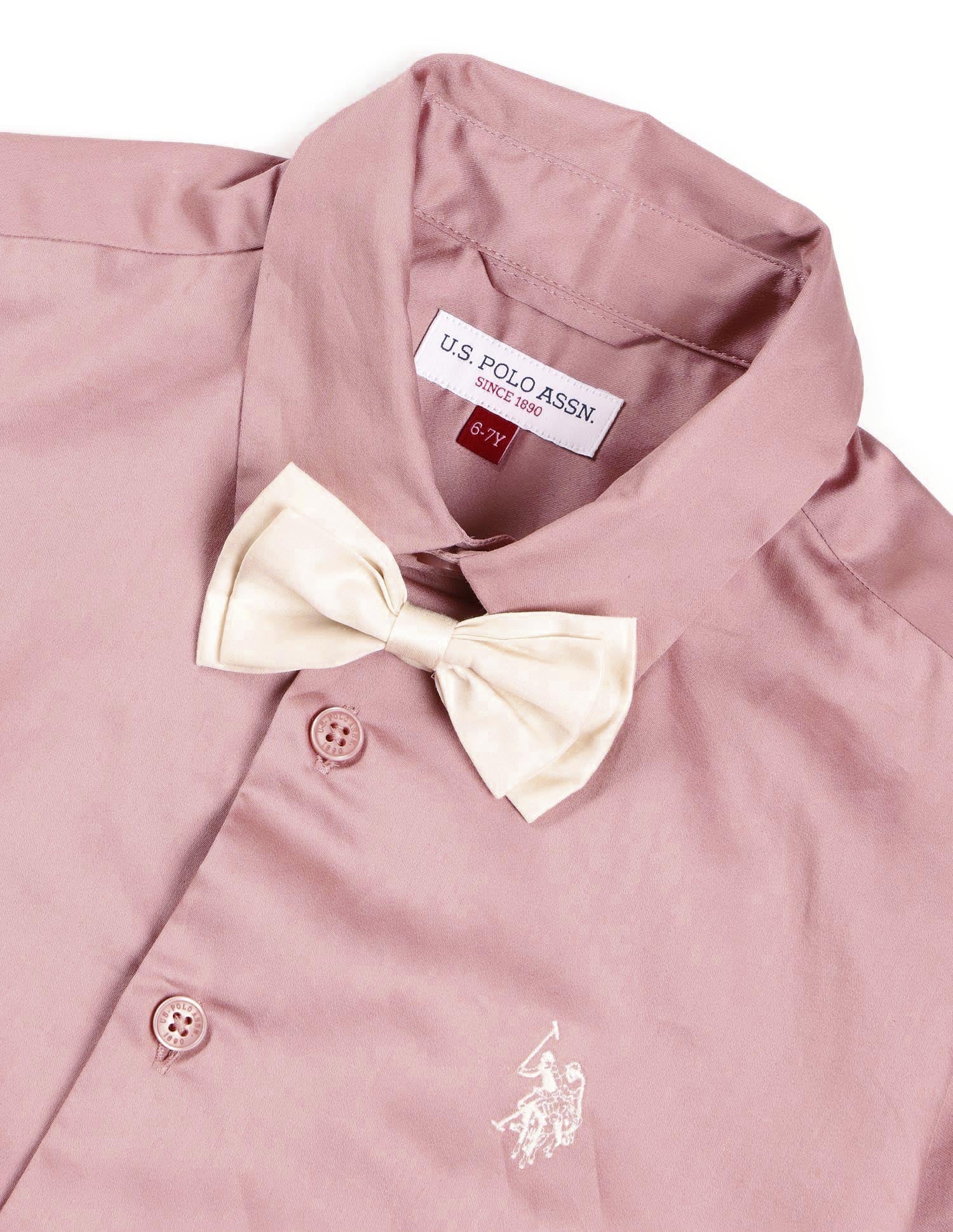 Boys Pure Cotton Regular Fit Shirt Lilac - U.S. POLO ASSN. | Large