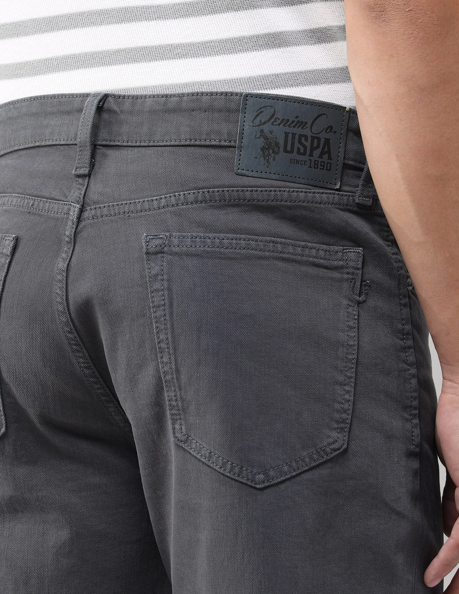 Shawn Relaxed Fit Grey Jeans Dark Grey - U.S. Polo Assn. India | Large