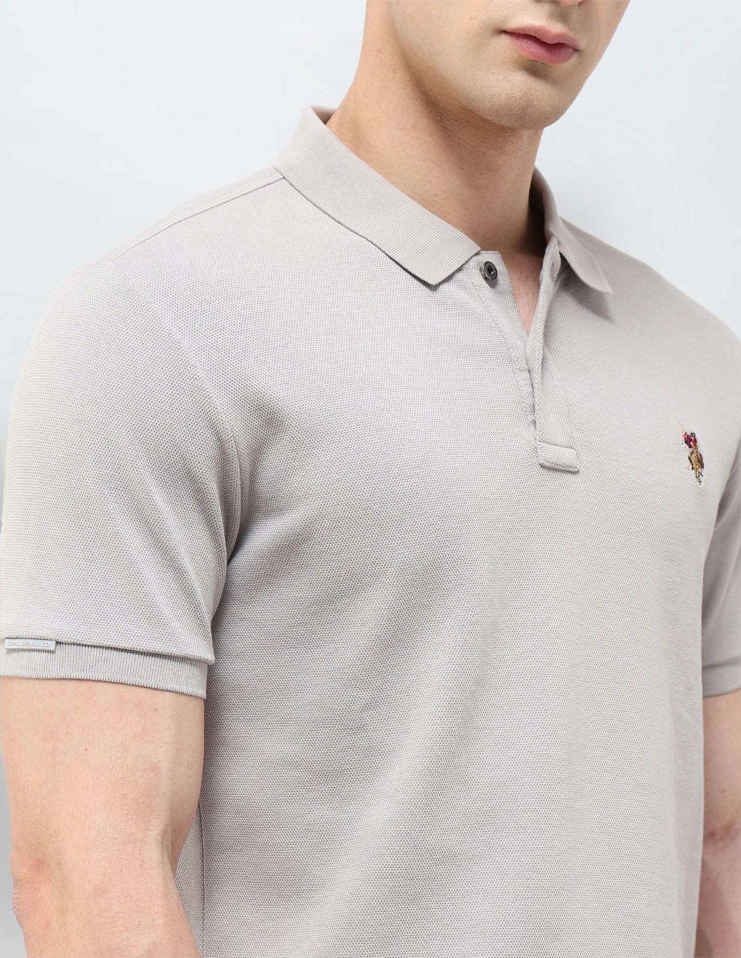 Solid Monochrome Polo Shirt Light Grey - U.S. POLO ASSN. | Large