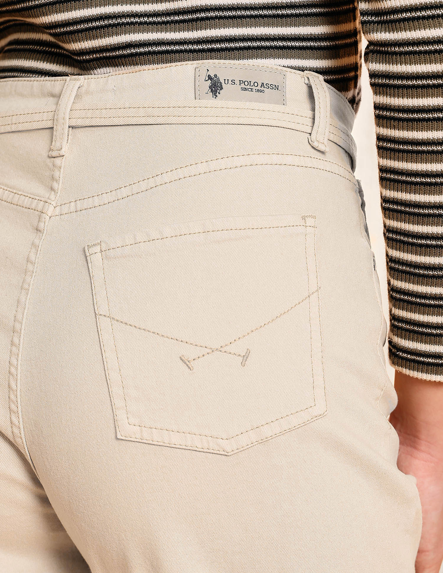 High Rise Barrel Fit Jeans White - U.S. POLO ASSN. | Large