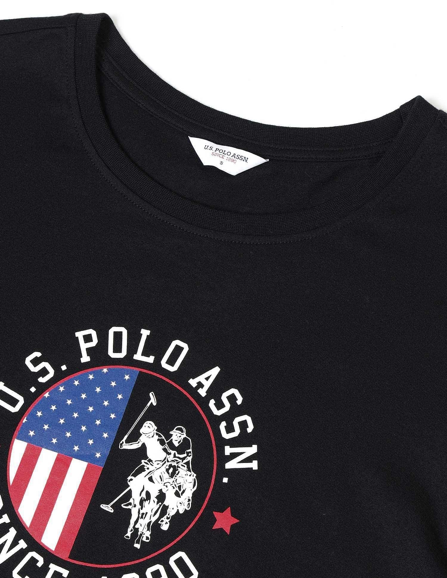 Regular Fit Brand Printed T-Shirt Black - U.S. POLO ASSN. | Large