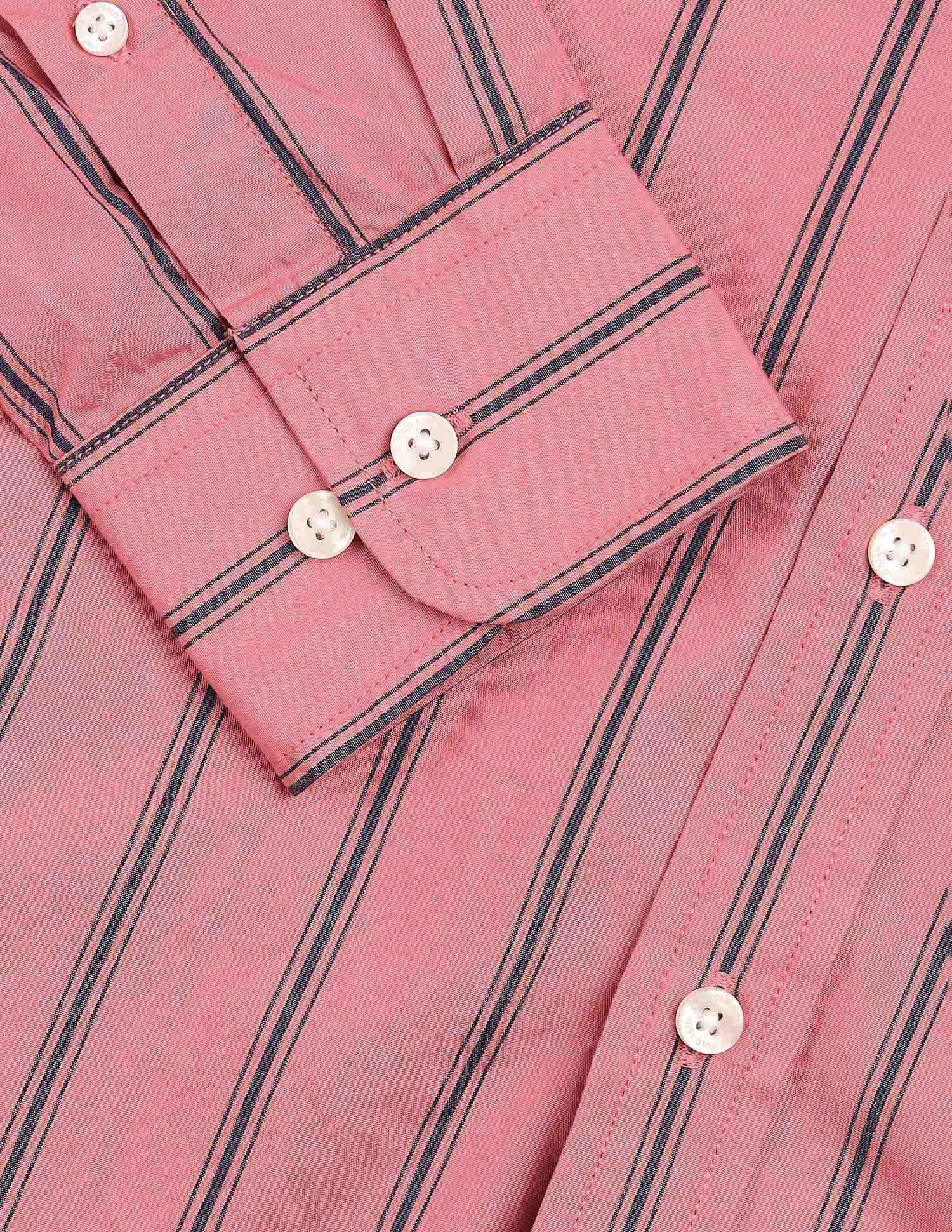 Poplin Vertical Striped Shirt Dark Pink - U.S. Polo Assn. India | Large
