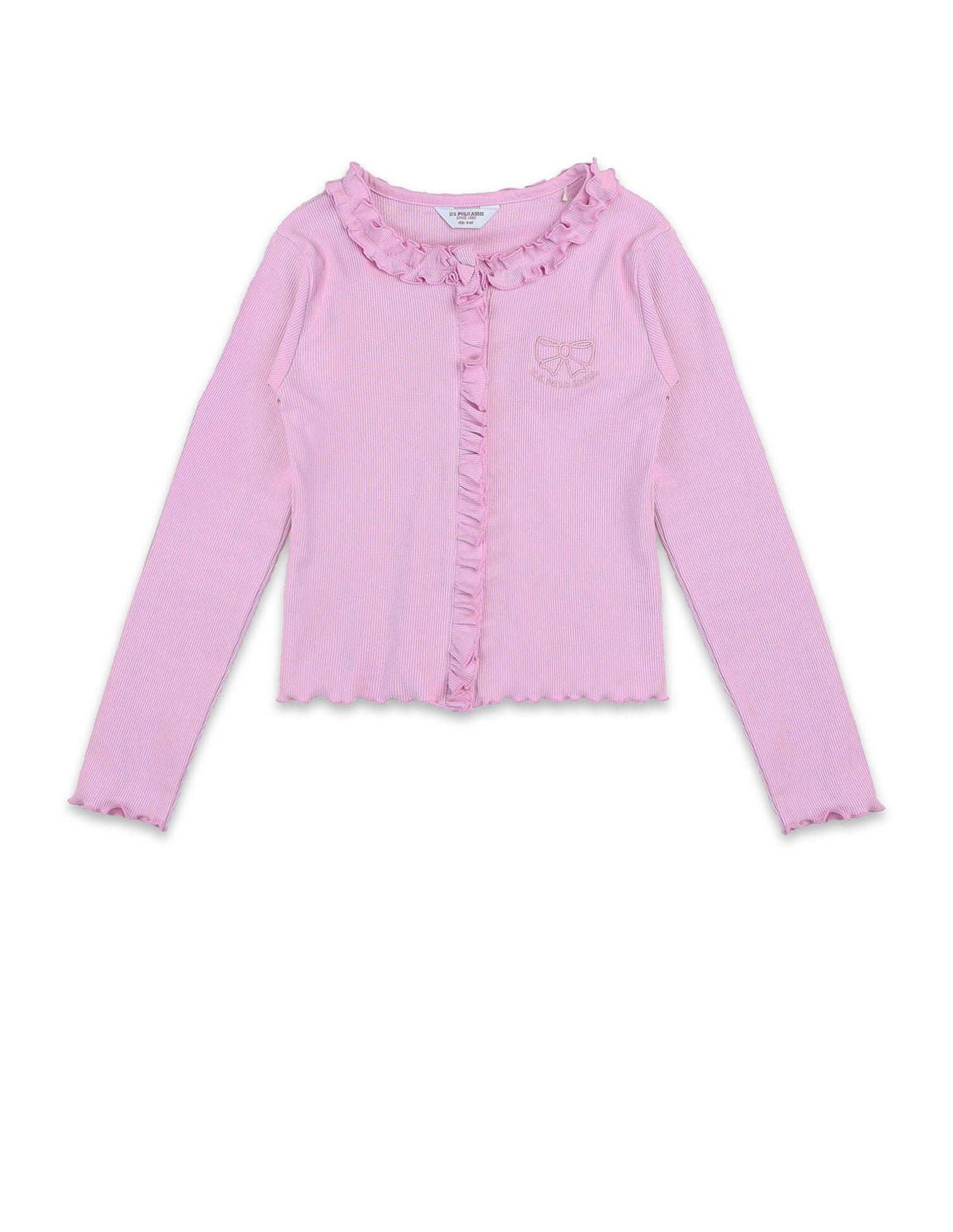 Girls Textured Slim Fit Top Pink - U.S. POLO ASSN. | Large