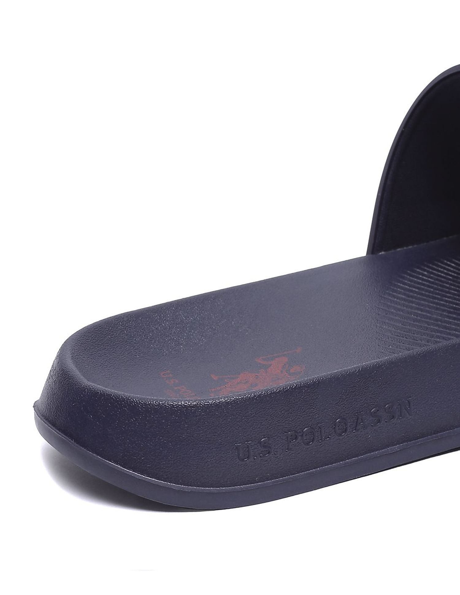Men Brand Print Vamp Strap Wode 3.0 Slides Navy - U.S. Polo Assn. India | Large