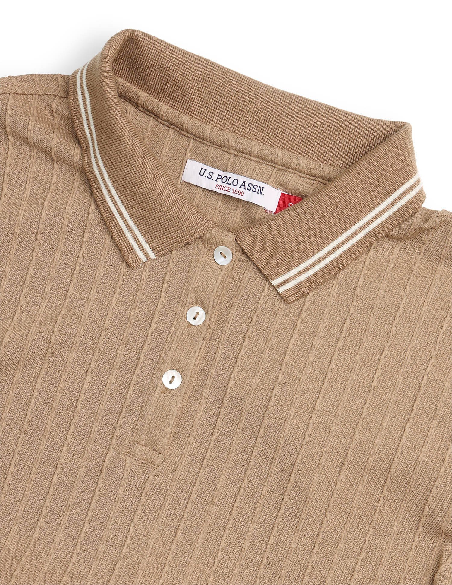 Relaxed Fit Textured Polo Shirt Brown - U.S. Polo Assn. India | Large