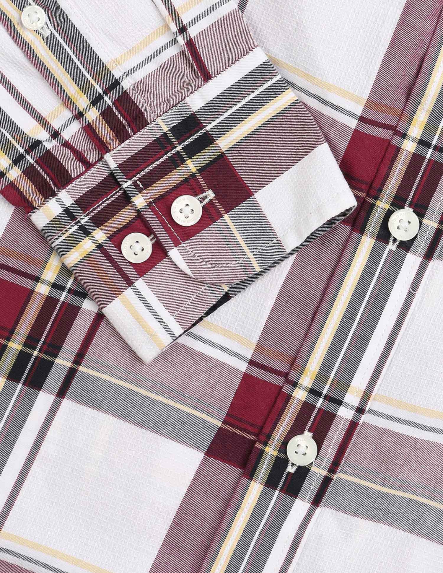 Plaid Checked Pure Cotton Shirt Maroon - U.S. Polo Assn. India | Large
