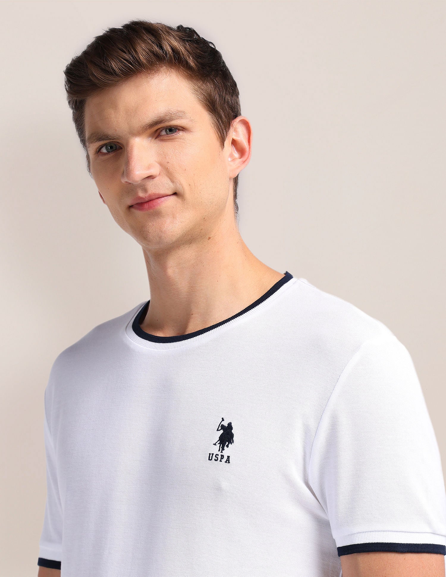 Solid Pure Cotton T-Shirt White - U.S. Polo Assn. India | Large