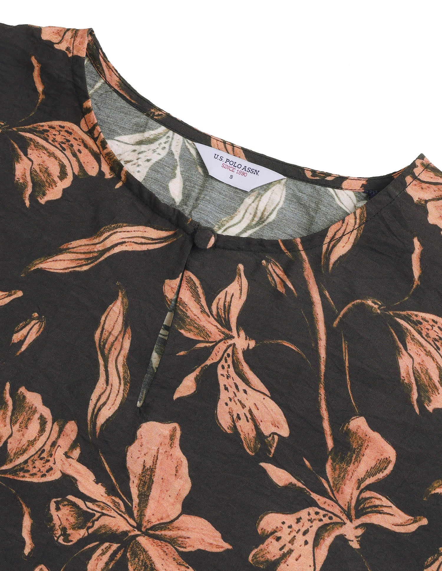 Floral Printed Regular Fit Top Black - U.S. Polo Assn. India | Large