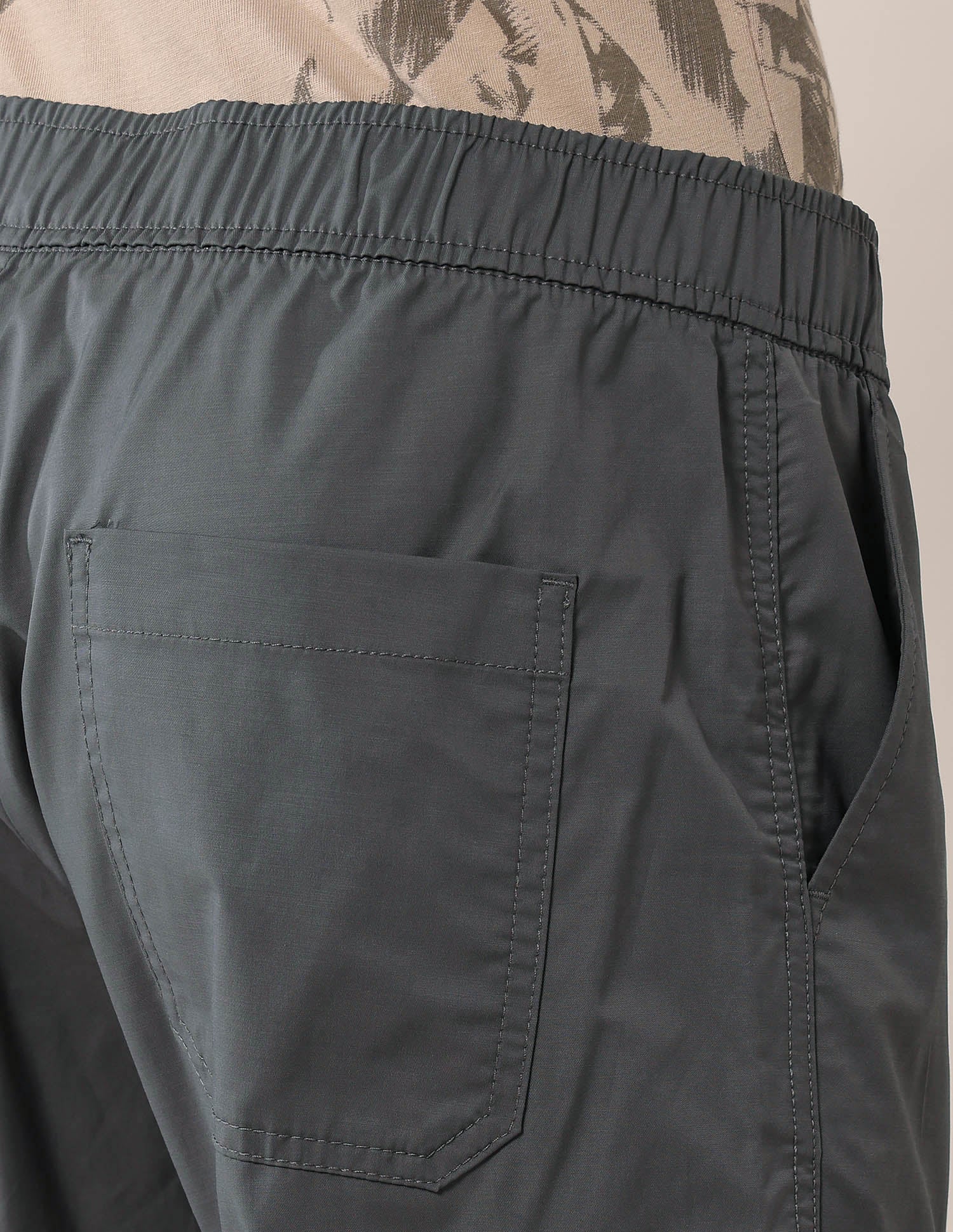 Mid Rise Solid Straight Fit Cargos Charcoal - U.S. Polo Assn. India | Large