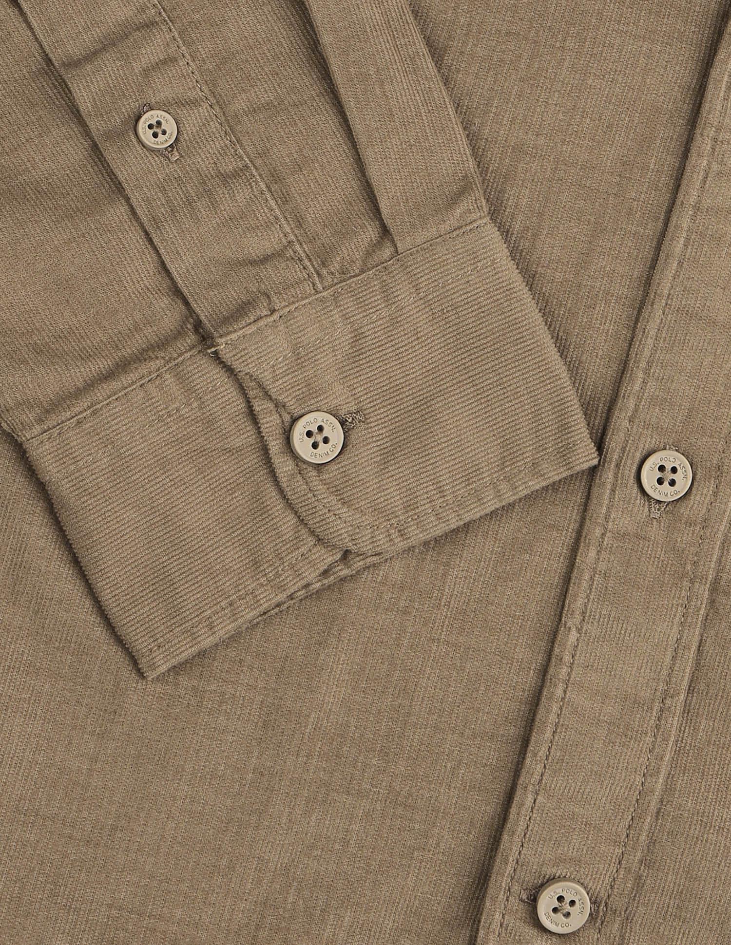 Solid Corduroy Shirt Light Khaki - U.S. Polo Assn. India | Large