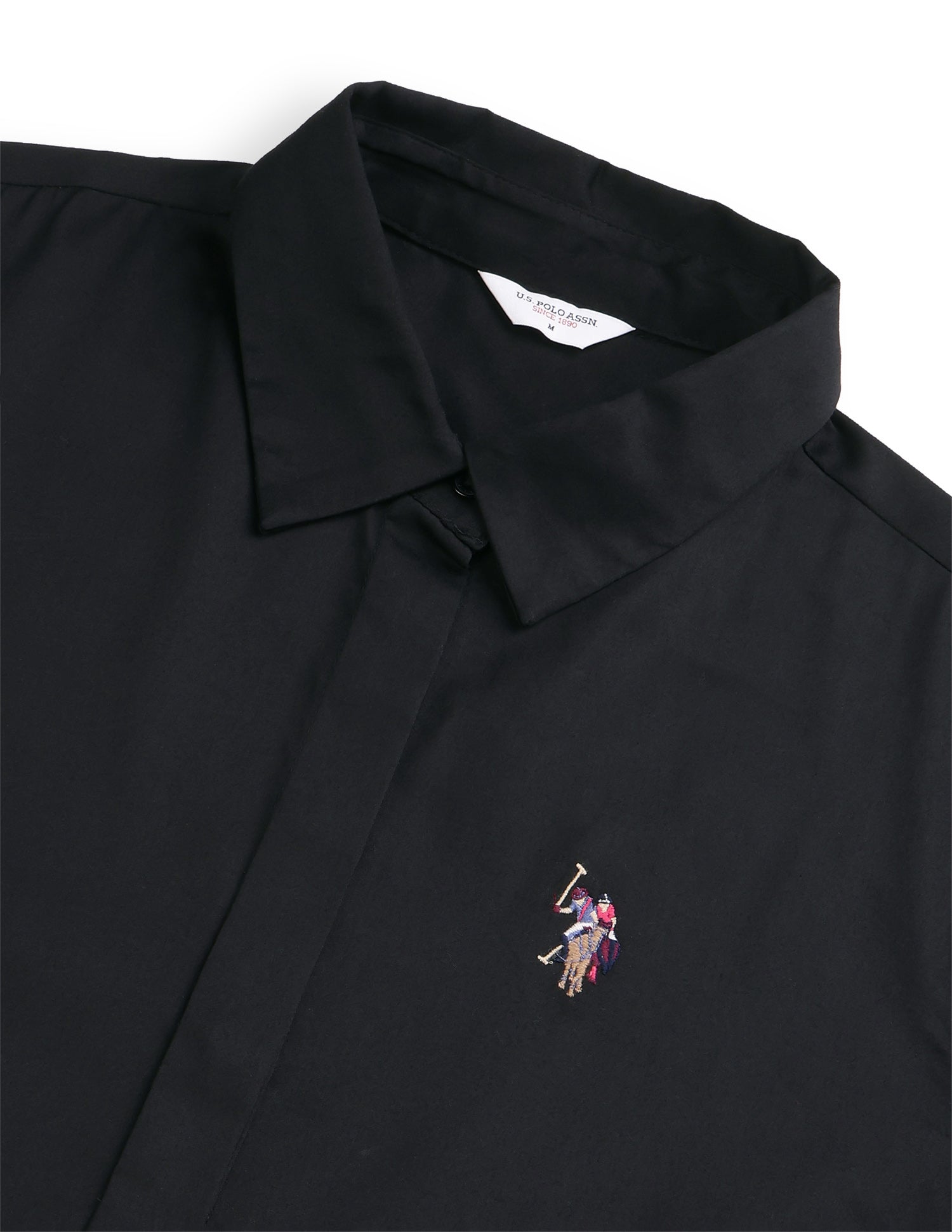 Regular Fit Solid Shirt Black - U.S. Polo Assn. India | Large