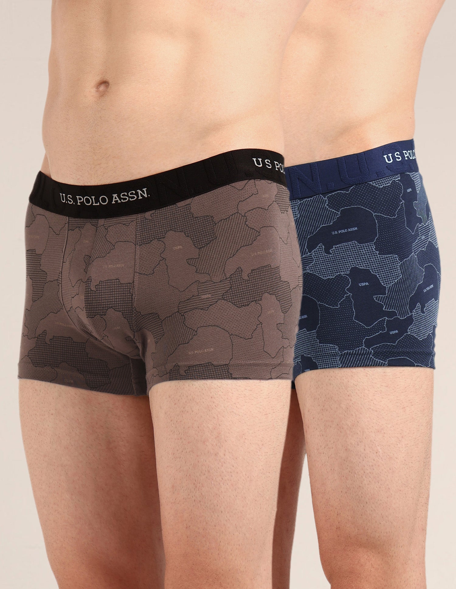 Printed Cotton Stretch Essential OET23 Trunk - Pack Of 2 Oceana/Bracken - U.S. Polo Assn. India | Large