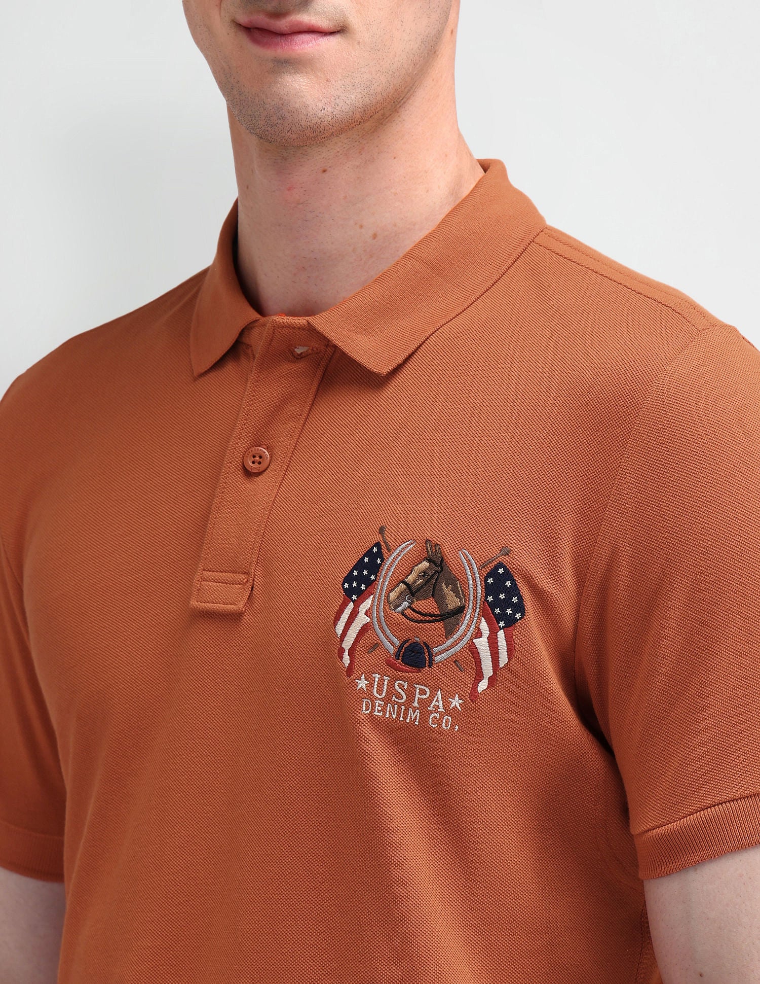 Muscle Fit Solid Polo Shirt Rust - U.S. POLO ASSN. | Large