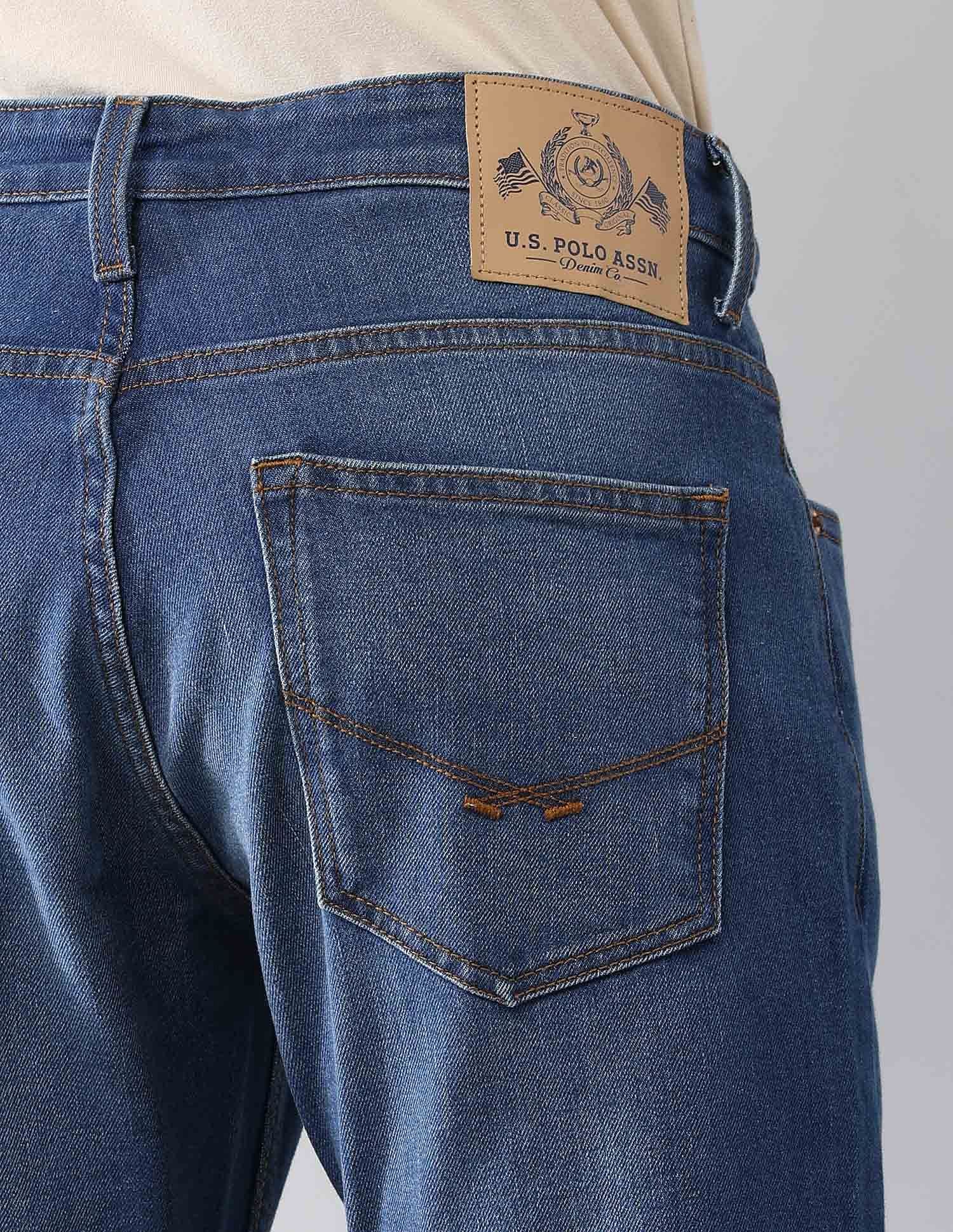 Henry Skinny Cropped Fit Blue Jeans Blue - U.S. POLO ASSN. | Large