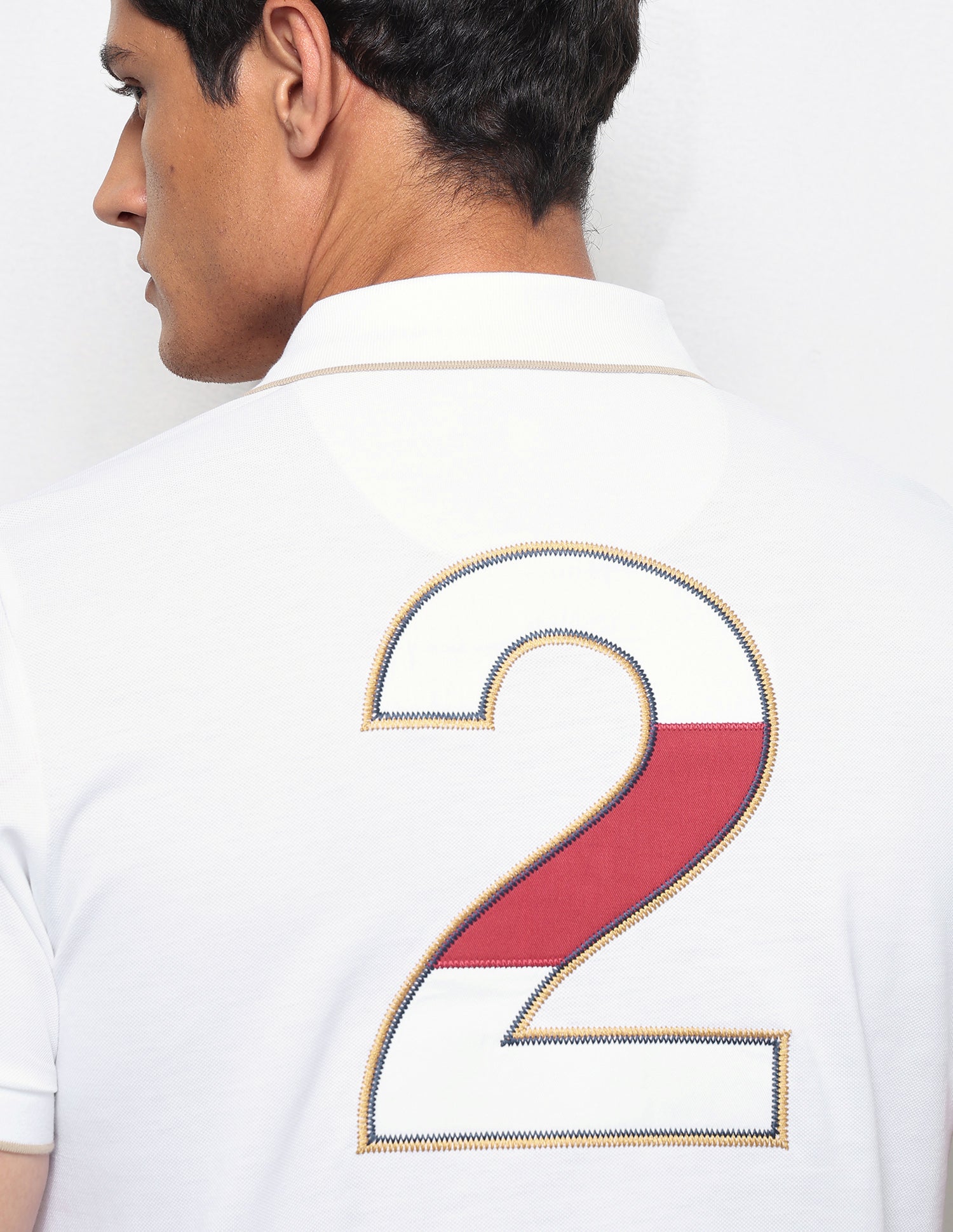 Numeric Brand Embroidered Slim Fit Polo Shirt White - U.S. Polo Assn. India | Large