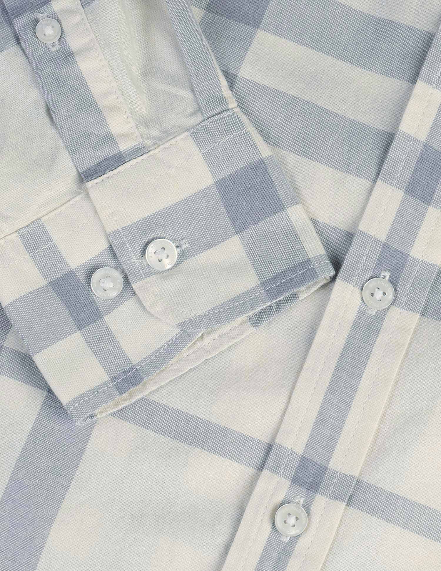 Grid Tattersall Checked Pure Cotton Shirt Grey - U.S. Polo Assn. India | Large