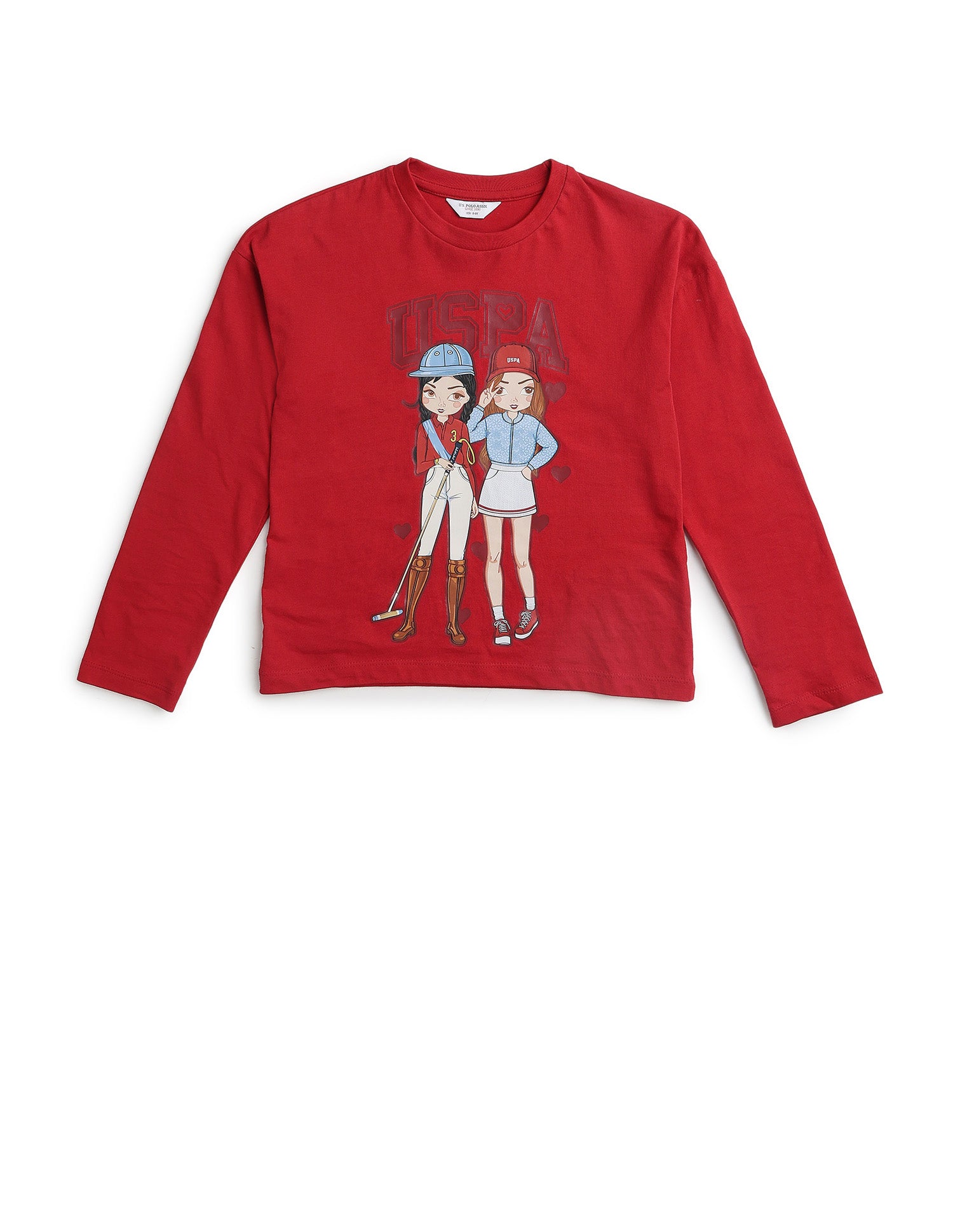 Girls Graphic Brand Printed Top Red - U.S. POLO ASSN. | Large
