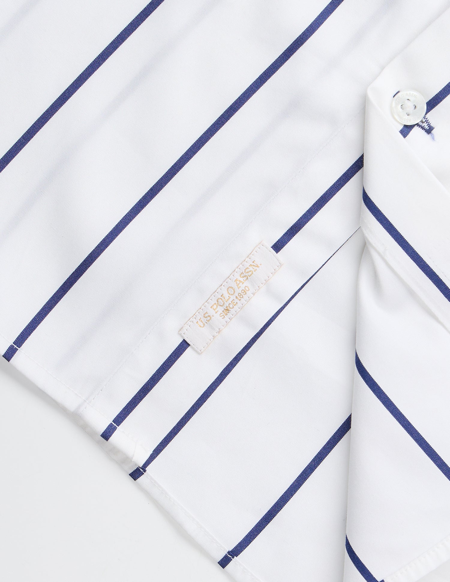 Pacho X Vertical Striped Tailored Fit Shirt White - U.S. POLO ASSN. | Large