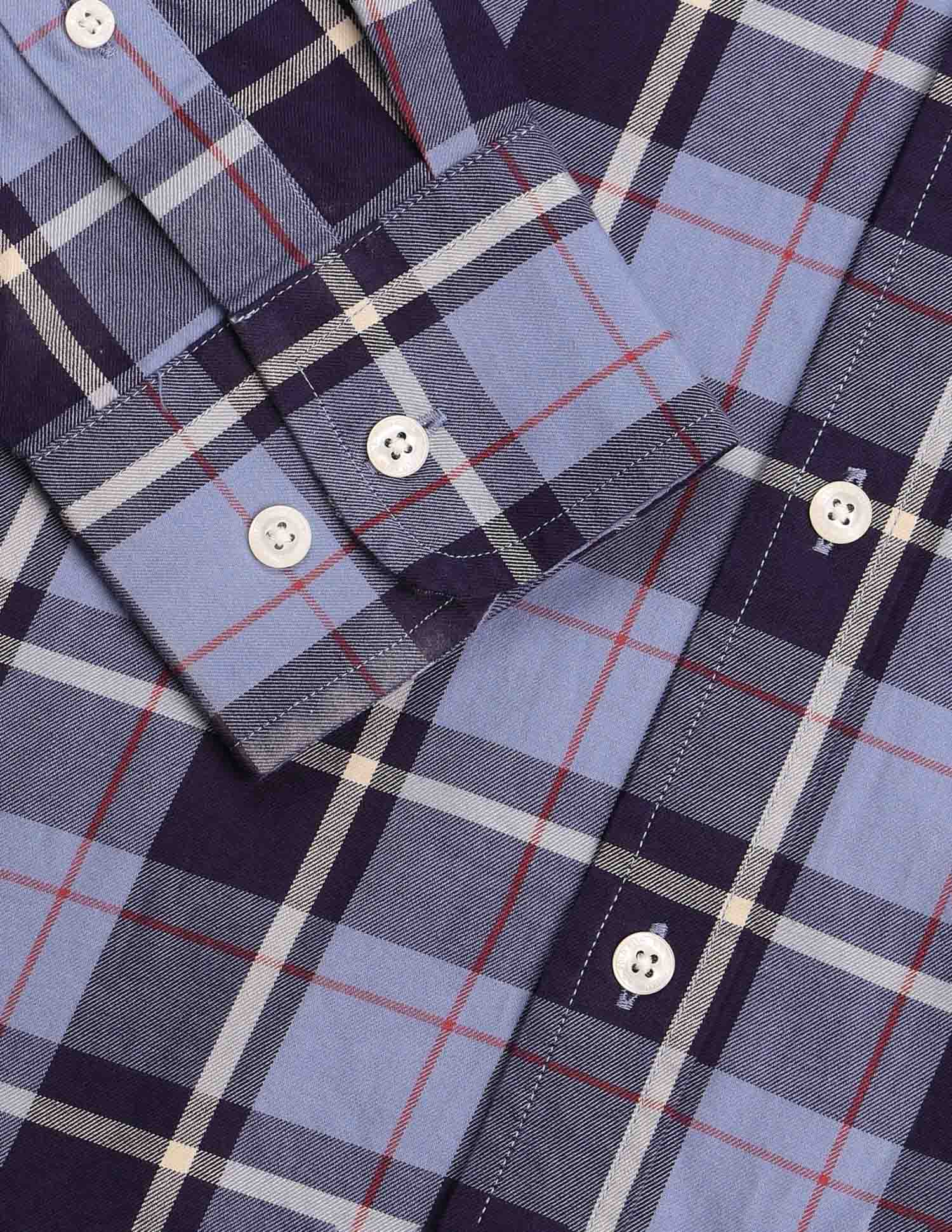Pure Cotton Tartan Checked Shirt Blue - U.S. POLO ASSN. | Large