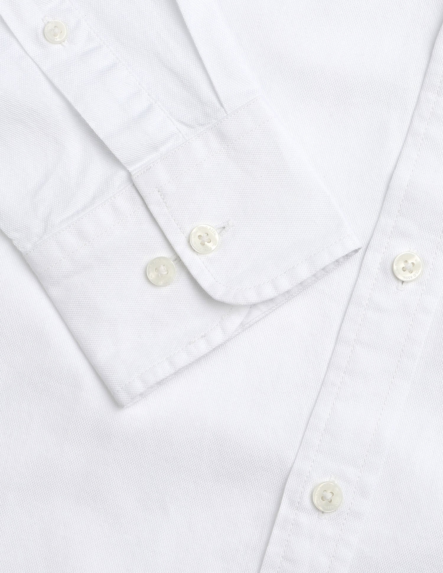 Pure Cotton Dobby Tailored Fit Shirt White - U.S. Polo Assn. India | Large