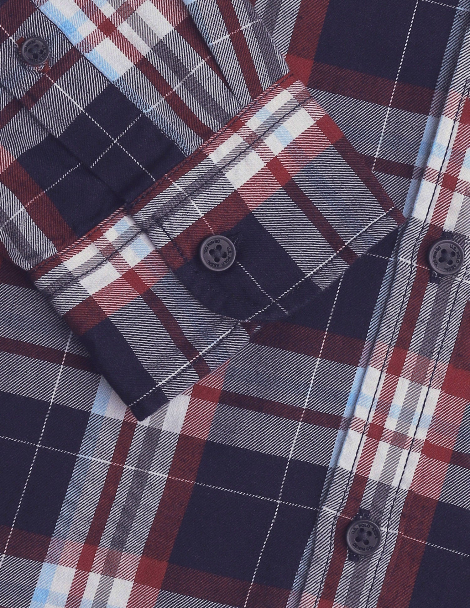 Plaid Checked Twill Shirt Red - U.S. Polo Assn. India | Large