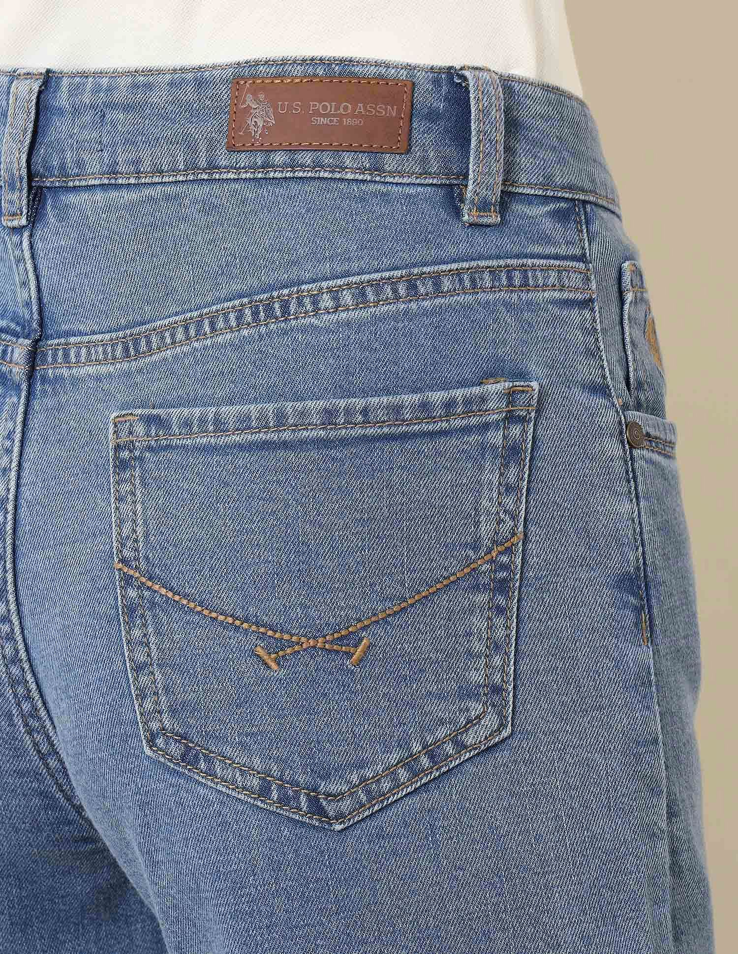 High Rise Straight Fit Jeans Blue - U.S. POLO ASSN. | Large