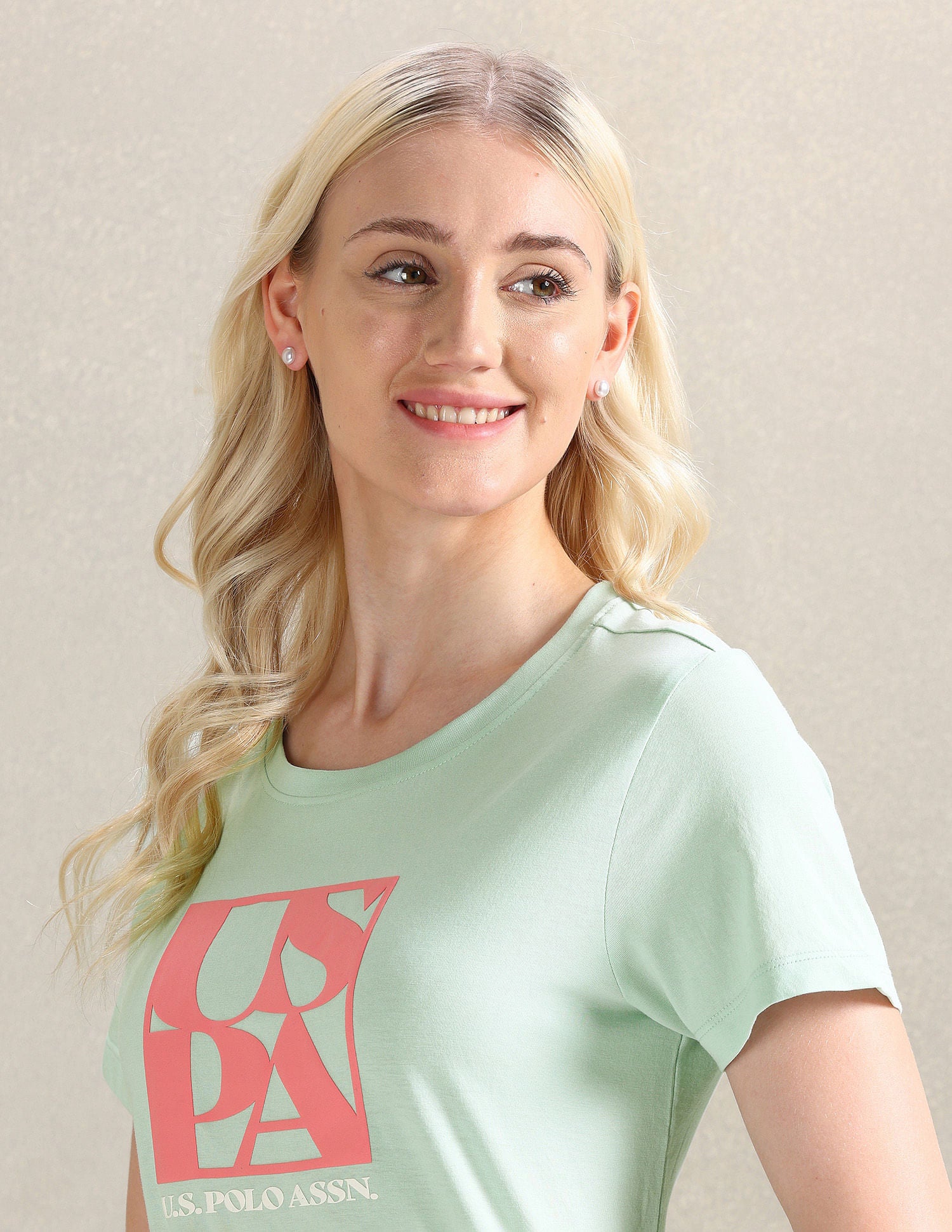HD Print Regular Fit T-Shirt Mint - U.S. Polo Assn. India | Large