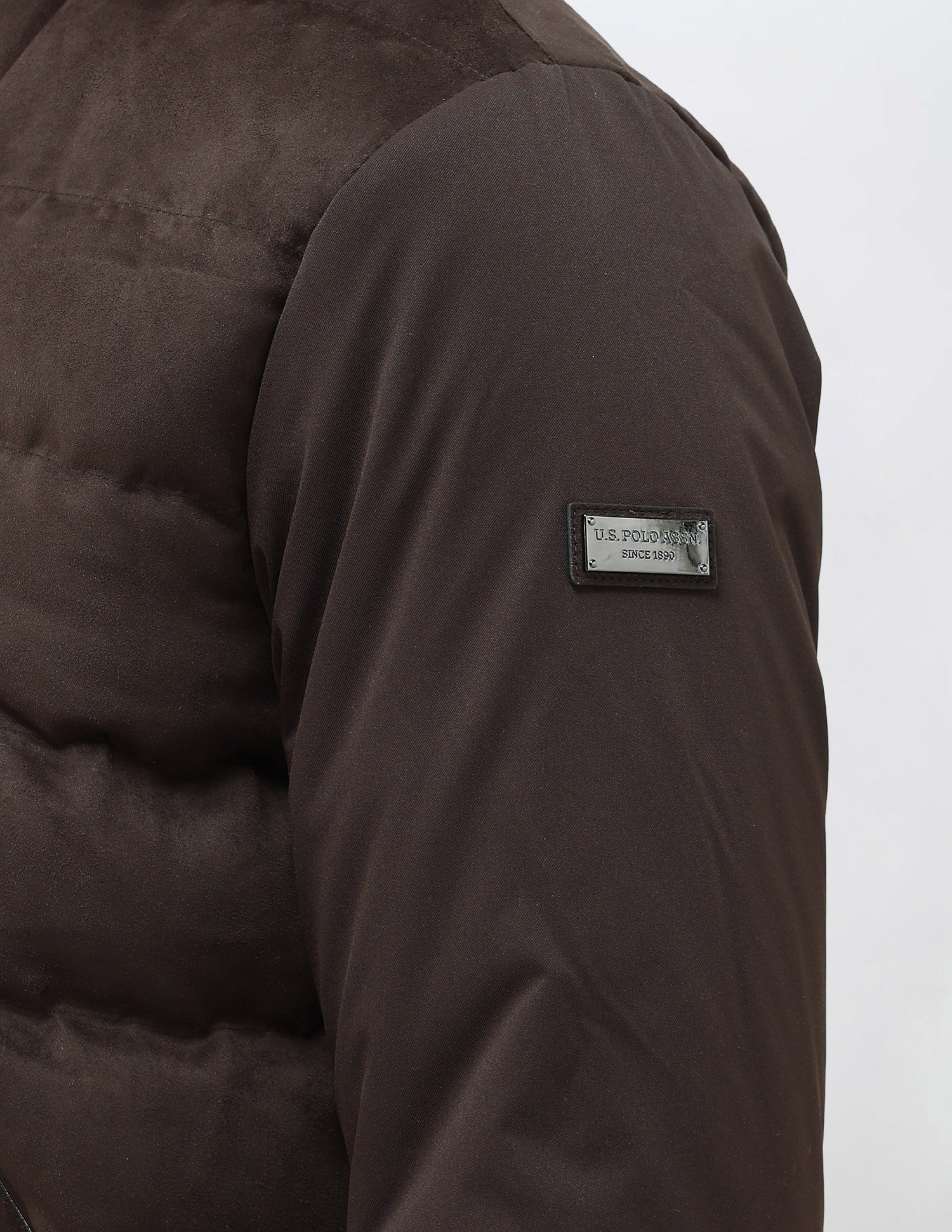 Solid Regular Fit Puffer Jacket Dark Brown - U.S. POLO ASSN. | Large
