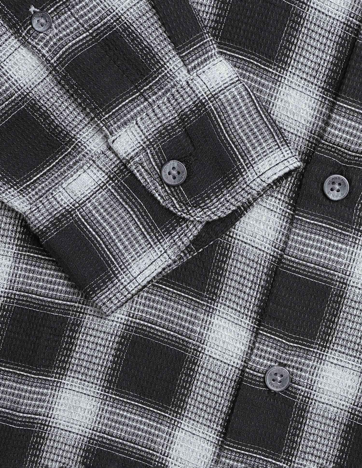 Tartan Checked Monochrome Shirt Black - U.S. POLO ASSN. | Large