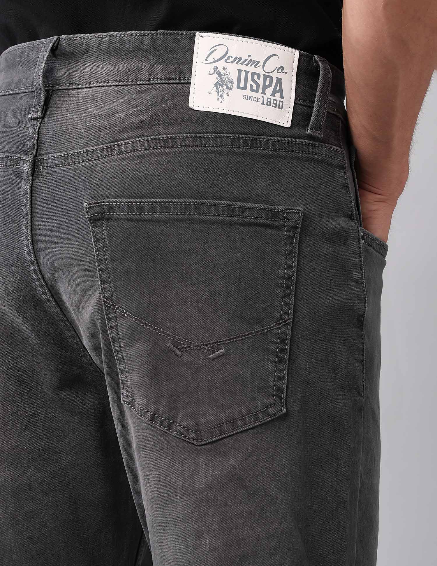 Cole Comfort Cropped Fit Grey Jeans Grey - U.S. POLO ASSN. | Large