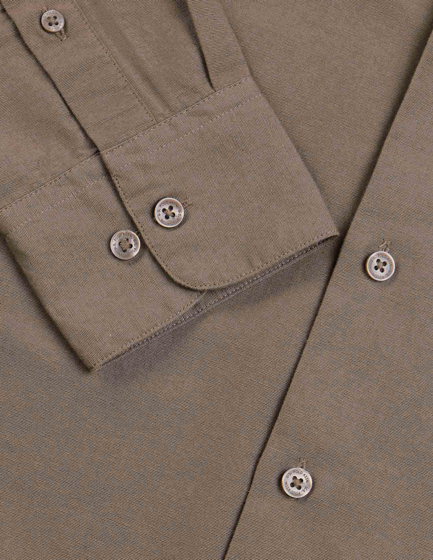 Tailored Fit Twill Shirt Brown - U.S. Polo Assn. India | Large