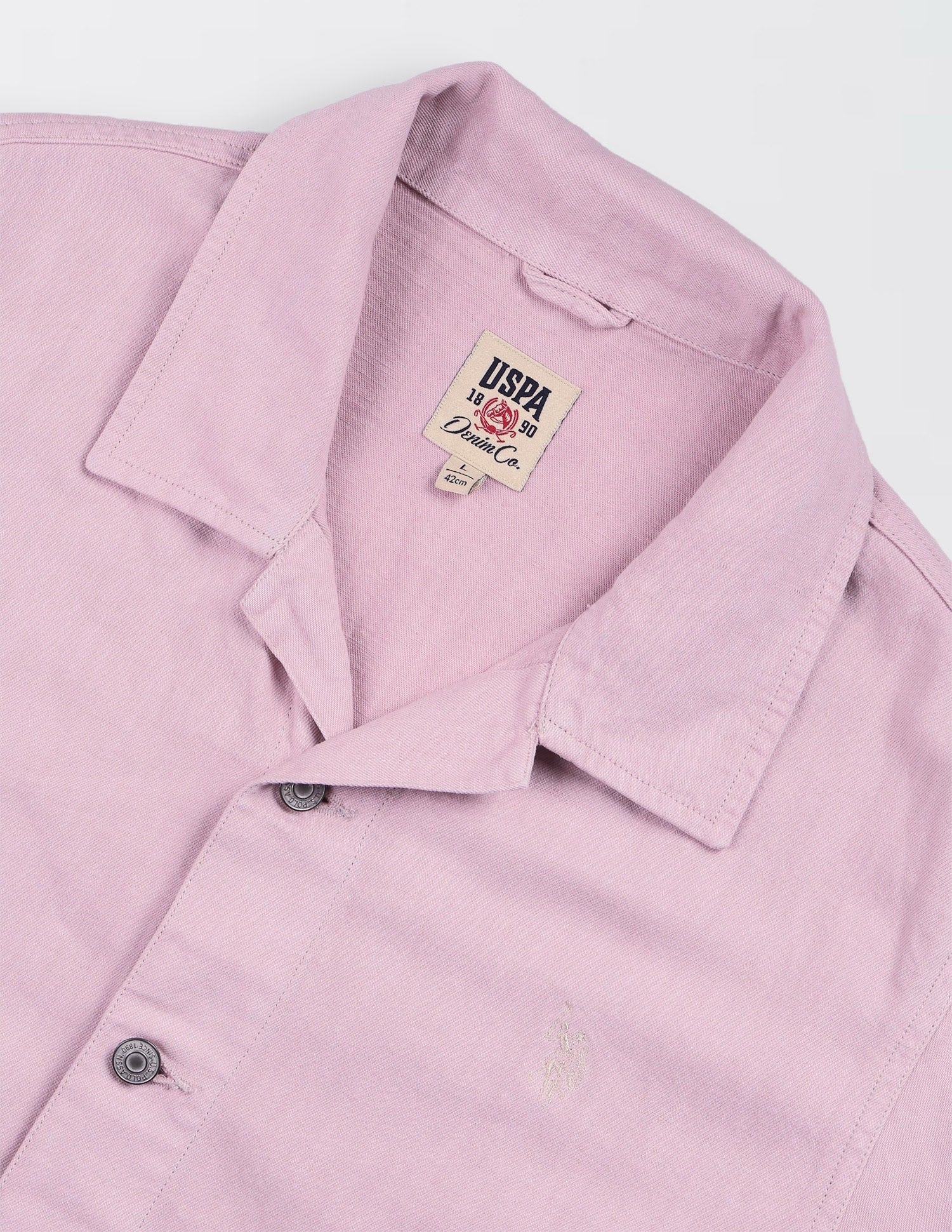 Solid Regular Fit Shacket Lavender - U.S. Polo Assn. India | Large