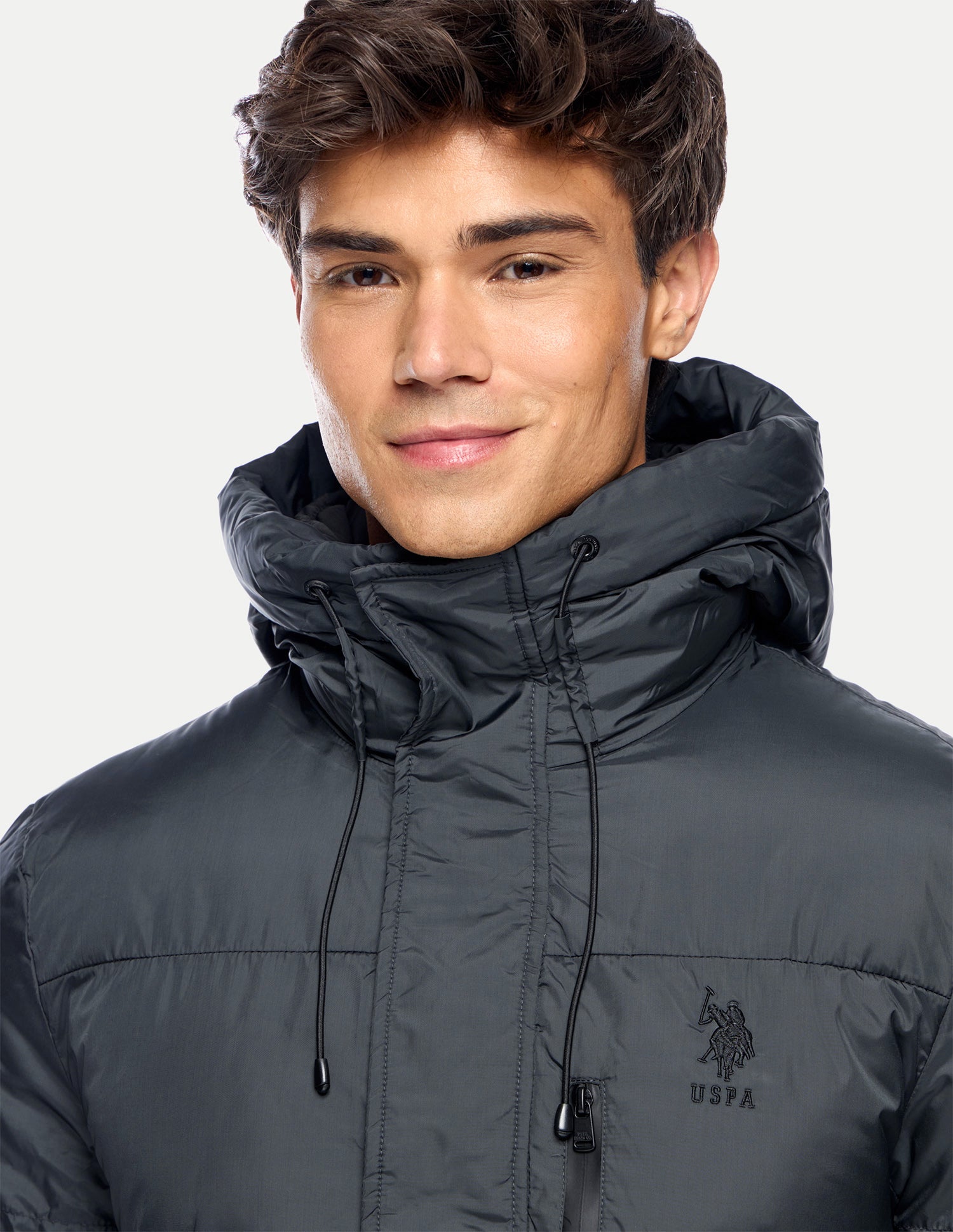 Solid Regular Fit Puffer Jacket Teal - U.S. Polo Assn. India | Large