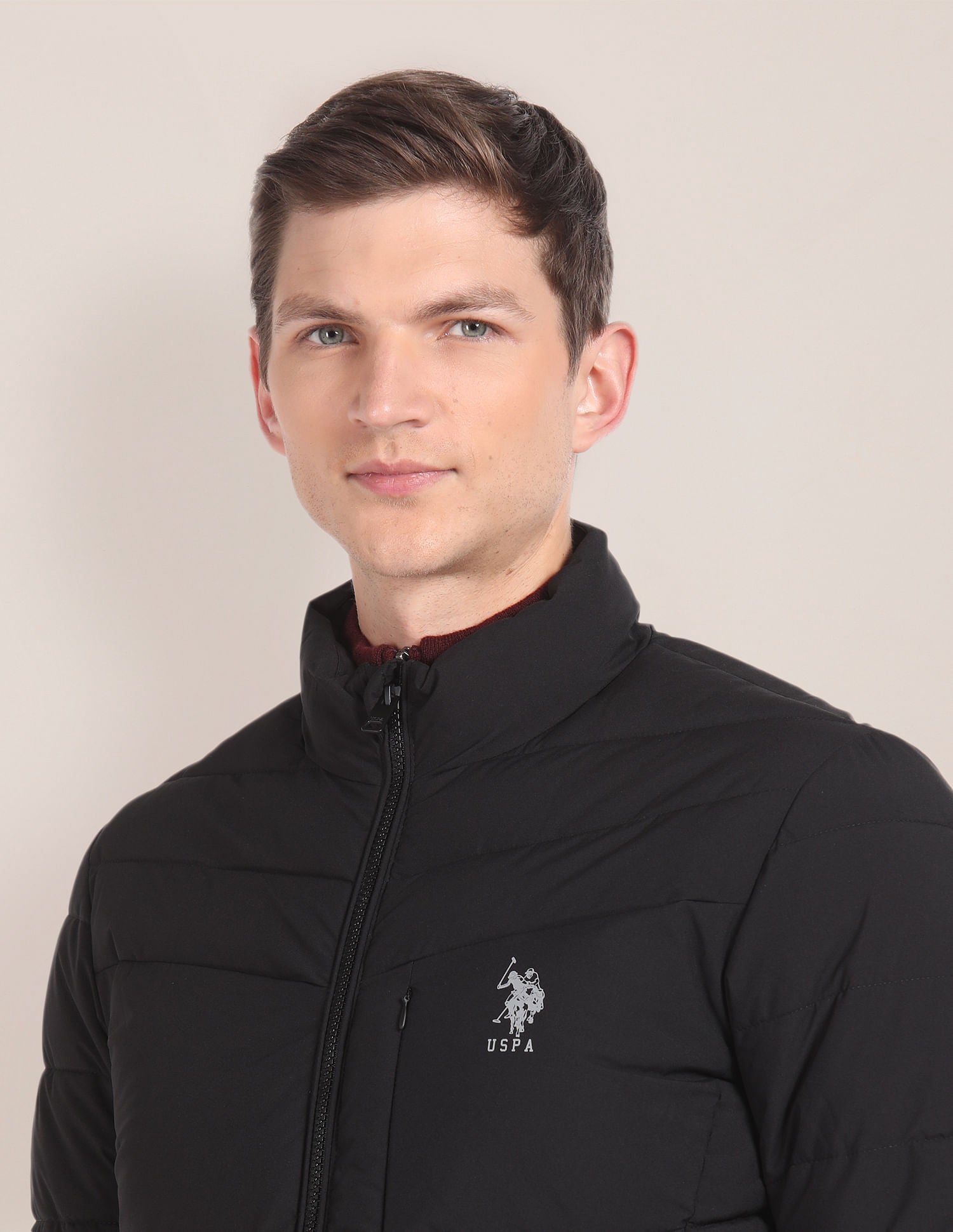Long Sleeves Quilted Jacket Black - U.S. Polo Assn. India | Large
