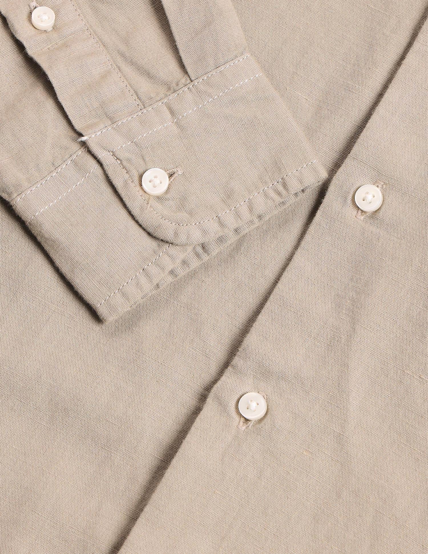 Regular Fit Solid Shirt Khaki - U.S. Polo Assn. India | Large