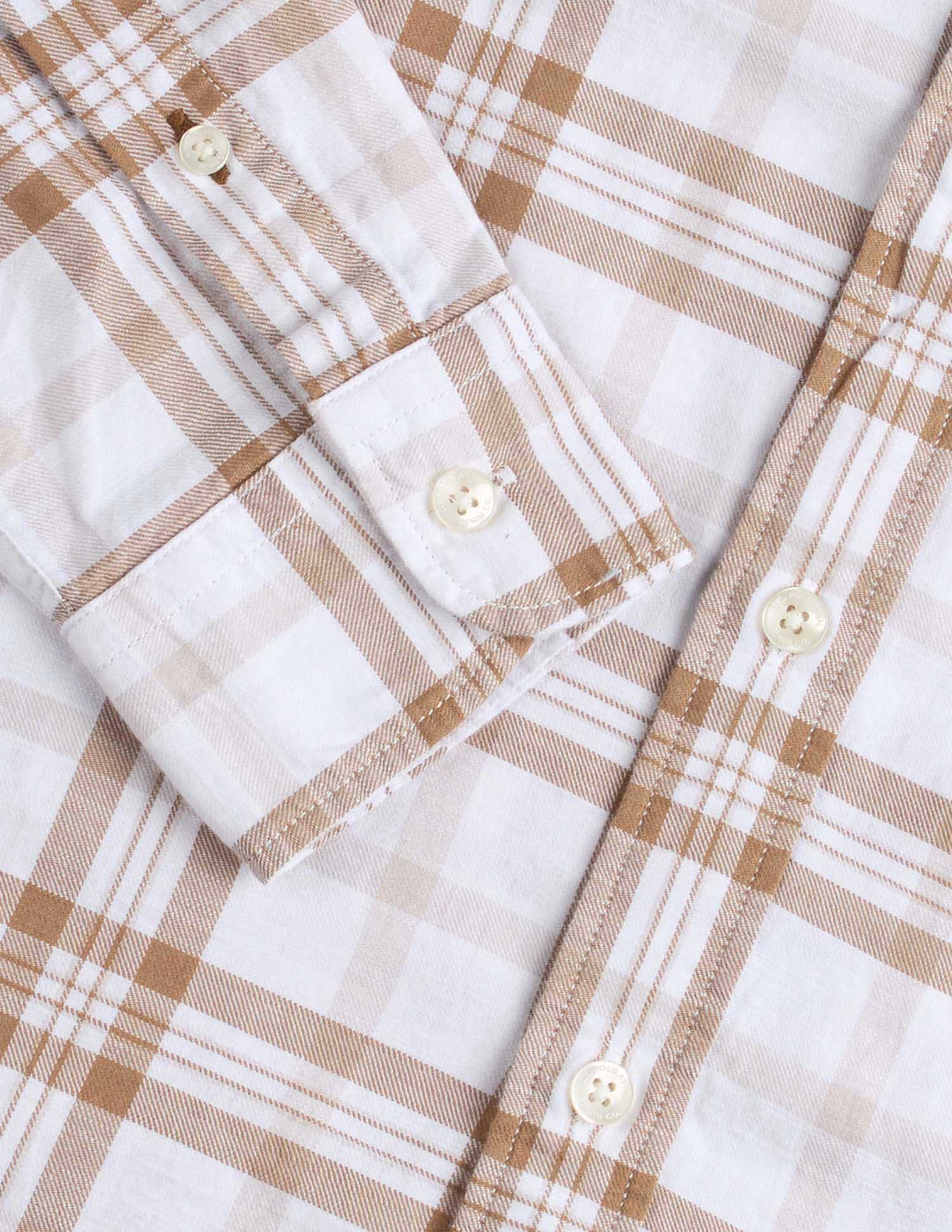 Plaid Checked Pure Cotton Shirt Khaki - U.S. Polo Assn. India | Large