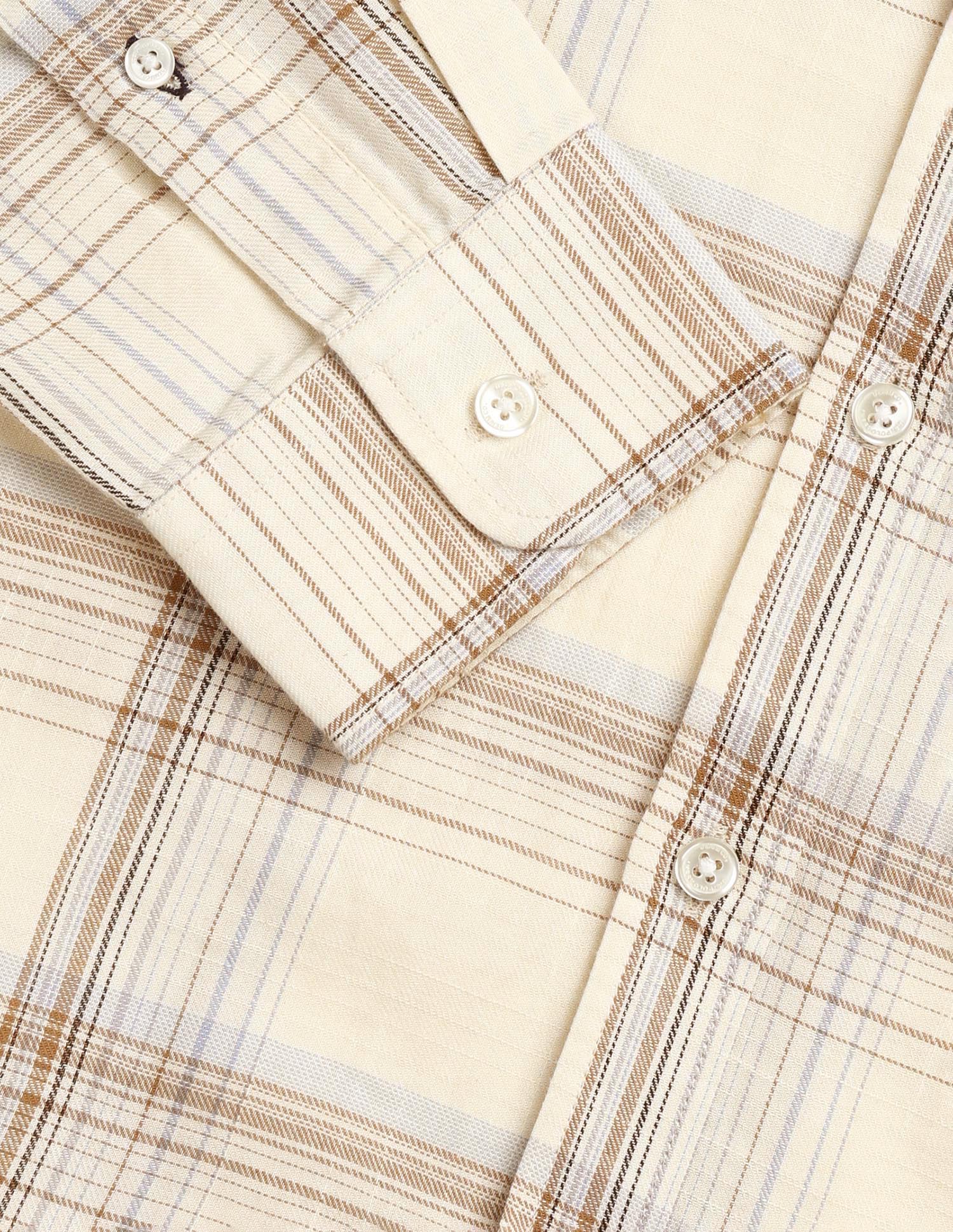Grid Tattersall Checked Twill Shirt Ivory - U.S. Polo Assn. India | Large