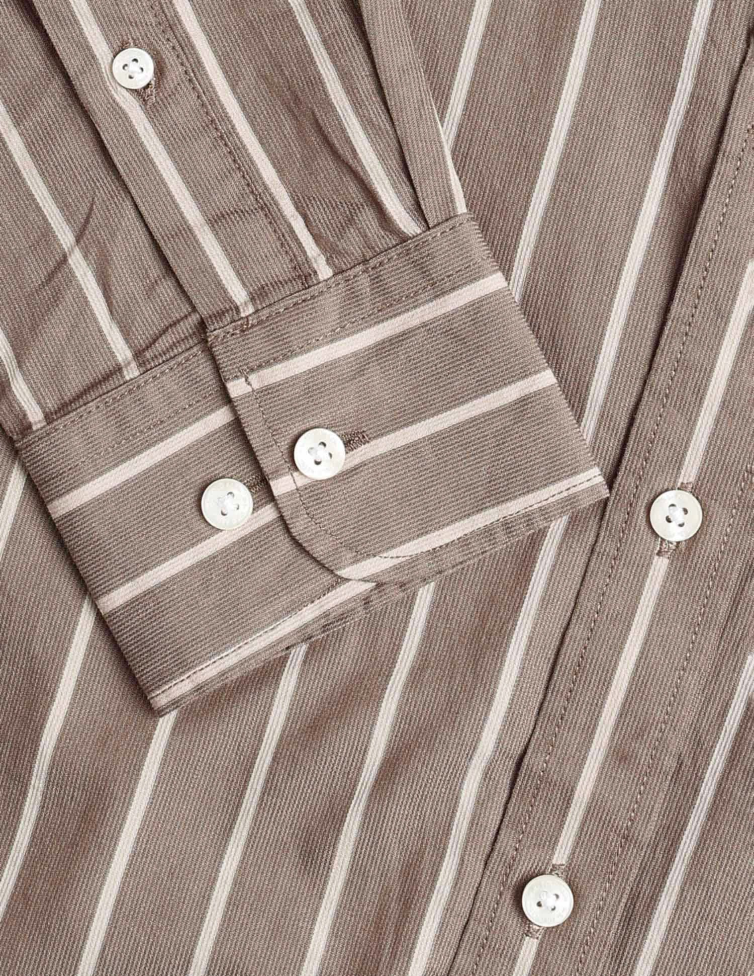 Dobby Tailored Fit Shirt Brown - U.S. POLO ASSN. | Large