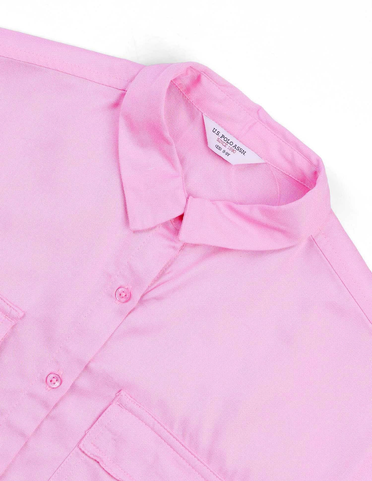 Girls Brand Taped Regular Fit Shirt Top Light Pink - U.S. POLO ASSN. | Large