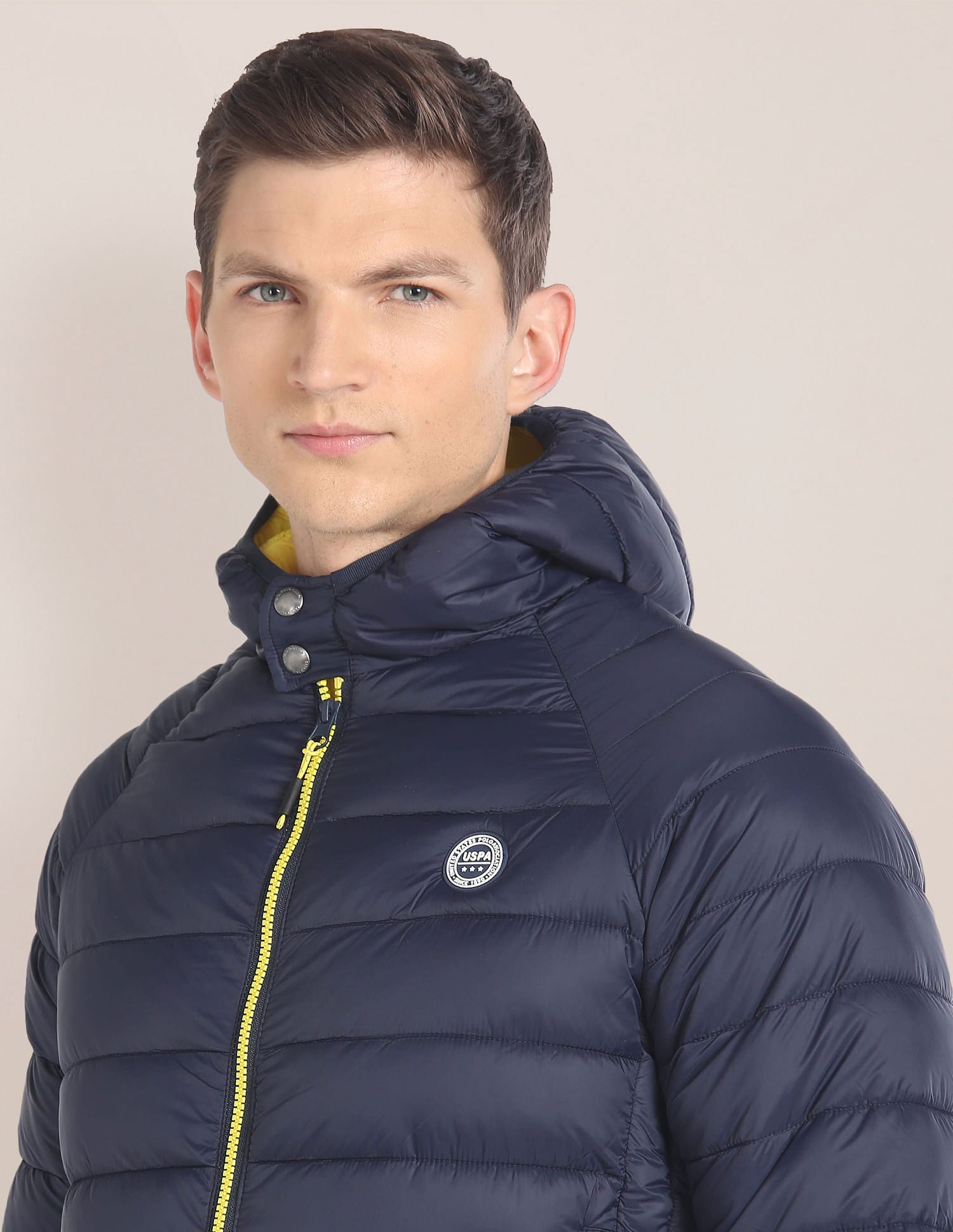 Solid Hooded Puffer Jacket Navy - U.S. POLO ASSN. | Large